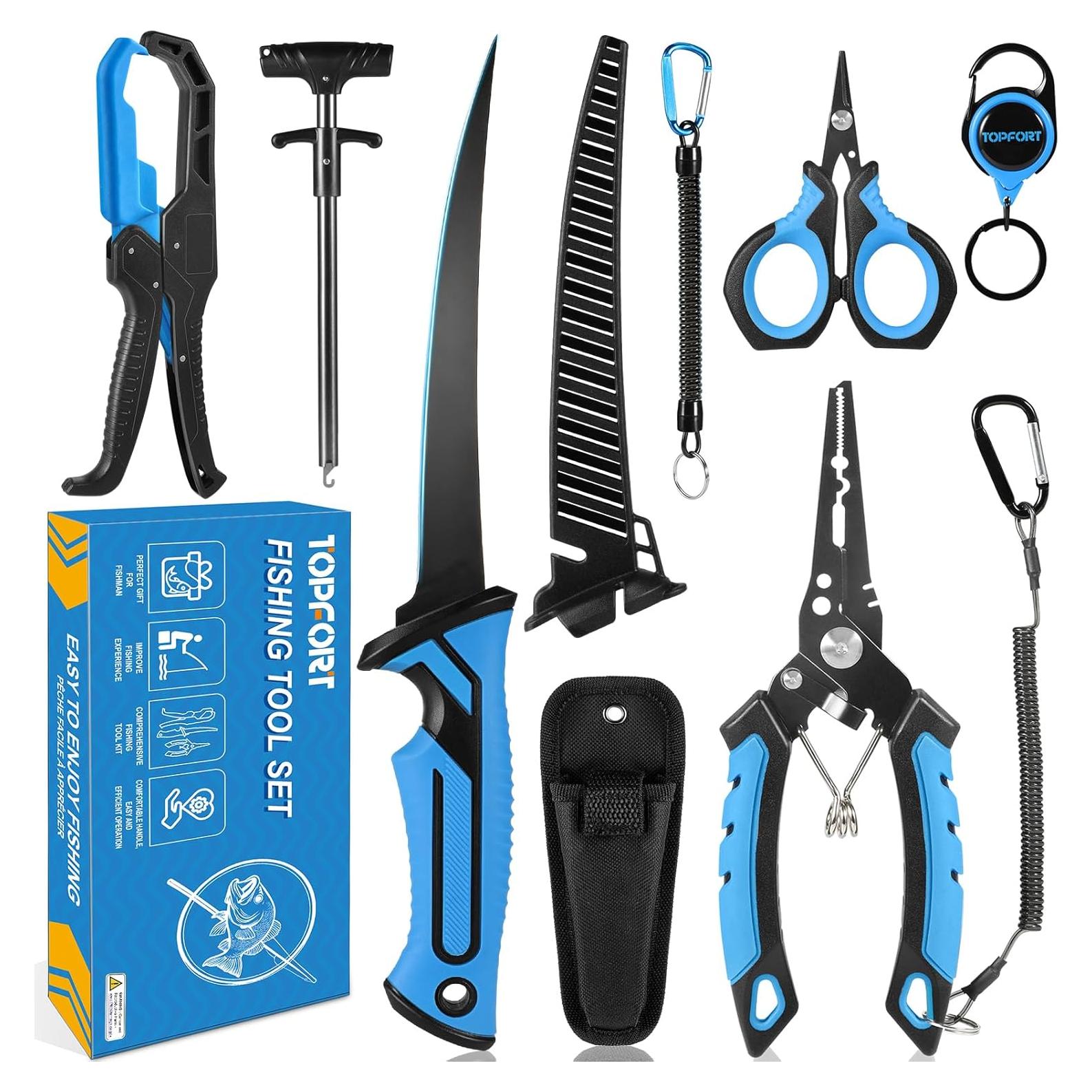 Kit de Herramientas de Pesca TOPFORT 7 Piezas - Accesorios Premium