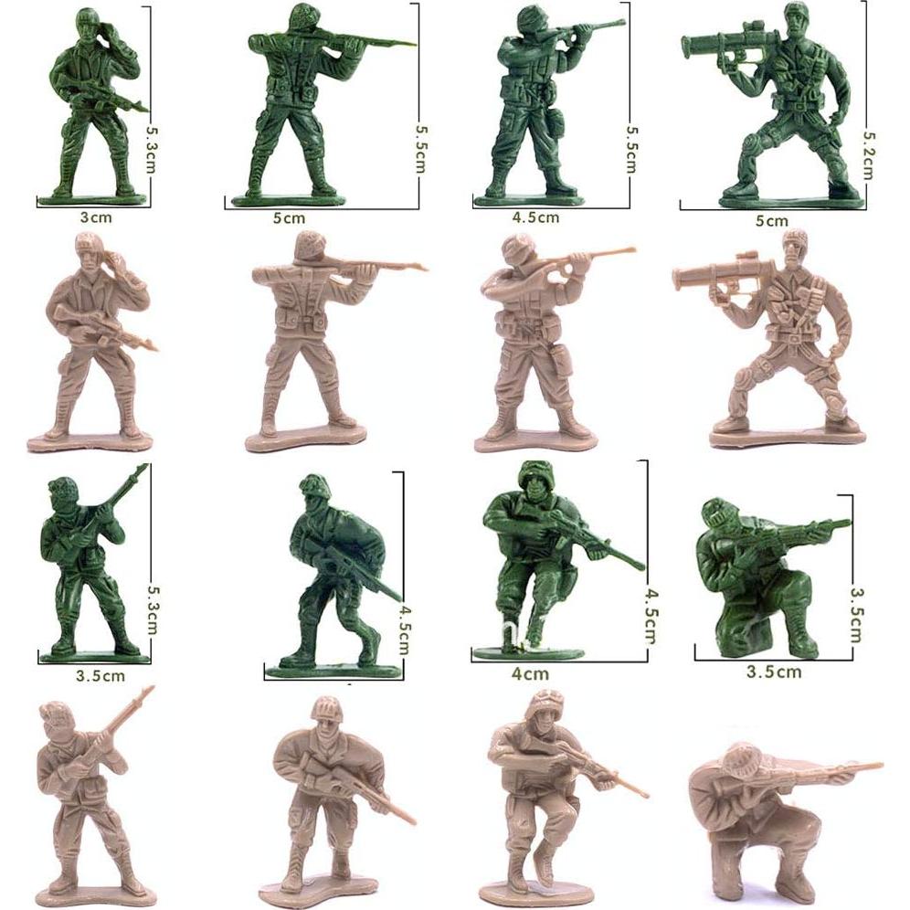 Juego de Vehículos Militares DUNRIOG con 16 Soldados y Tapete