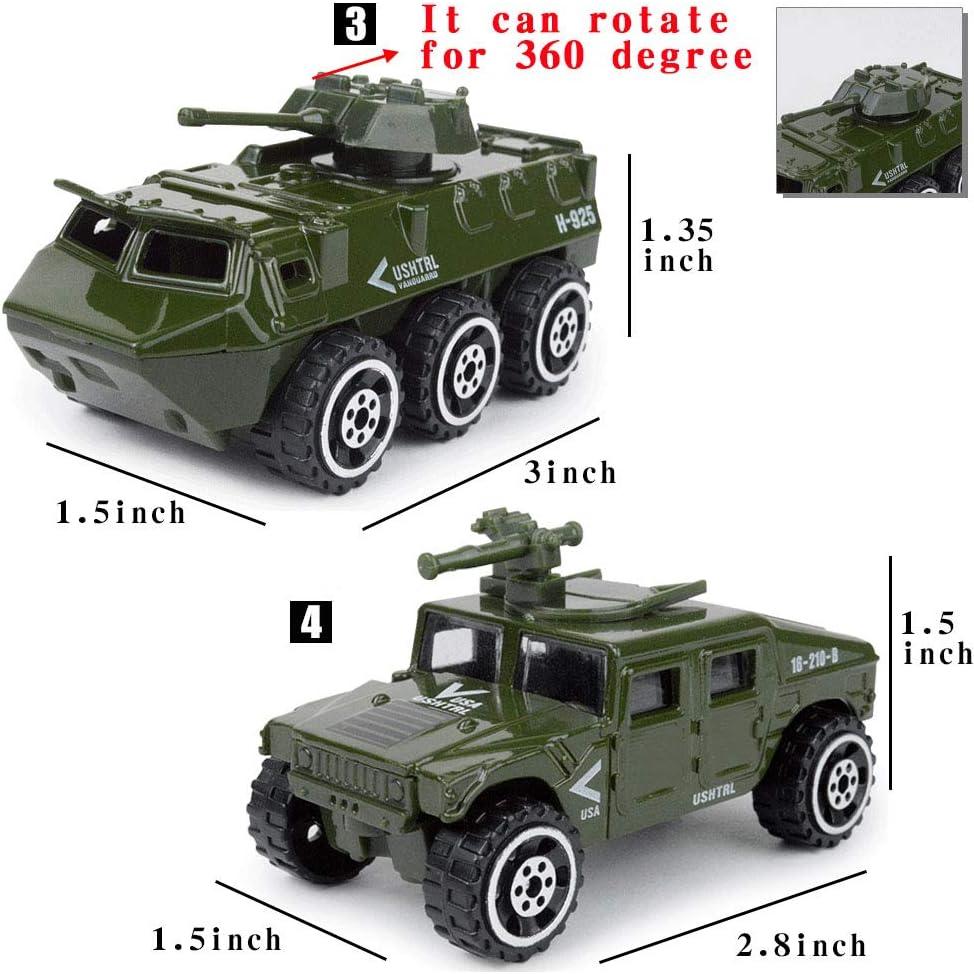 Juego de Vehículos Militares DUNRIOG con 16 Soldados y Tapete