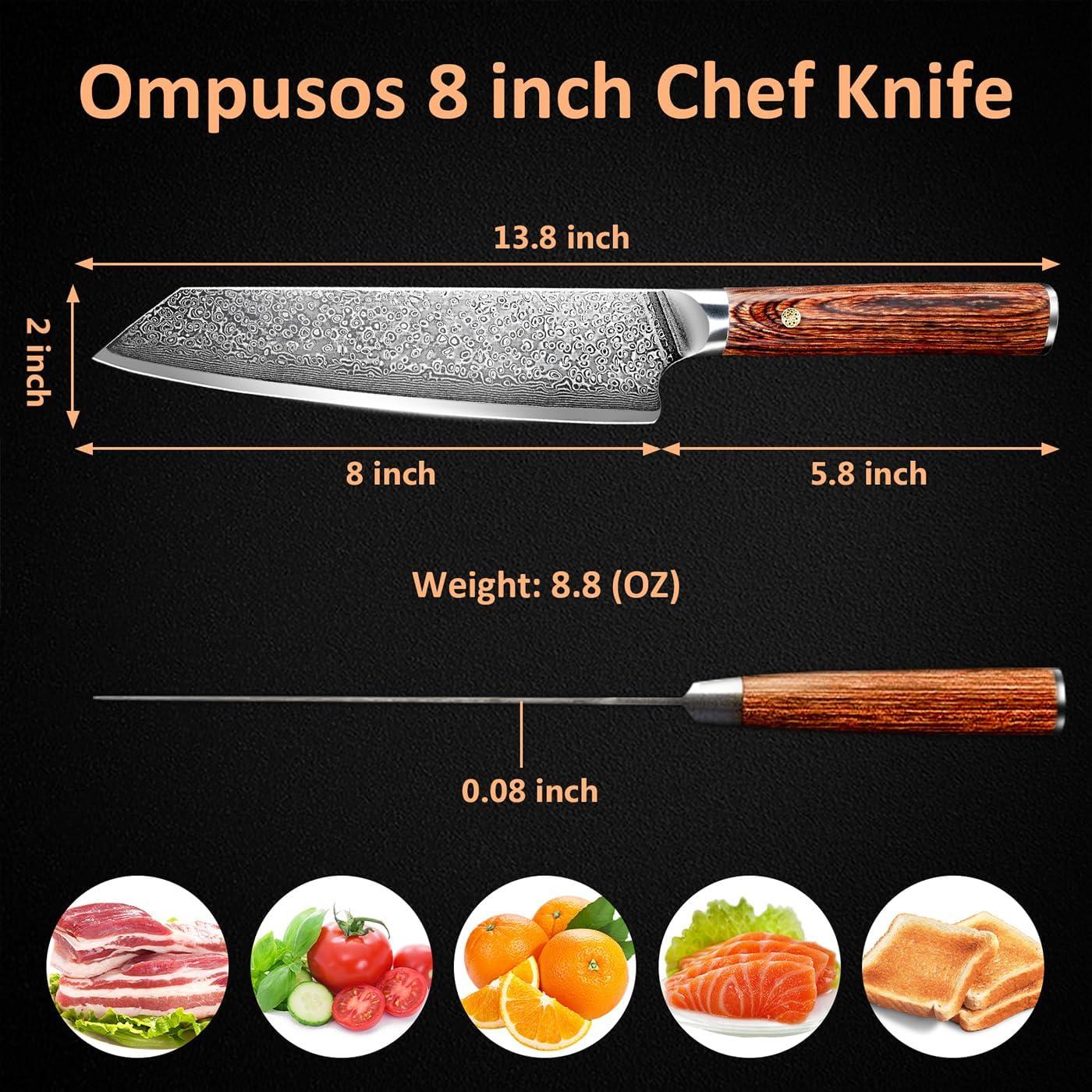Cuchillo de Chef Ompusos 20.3 cm Damasco VG-10 Acero Inoxidable