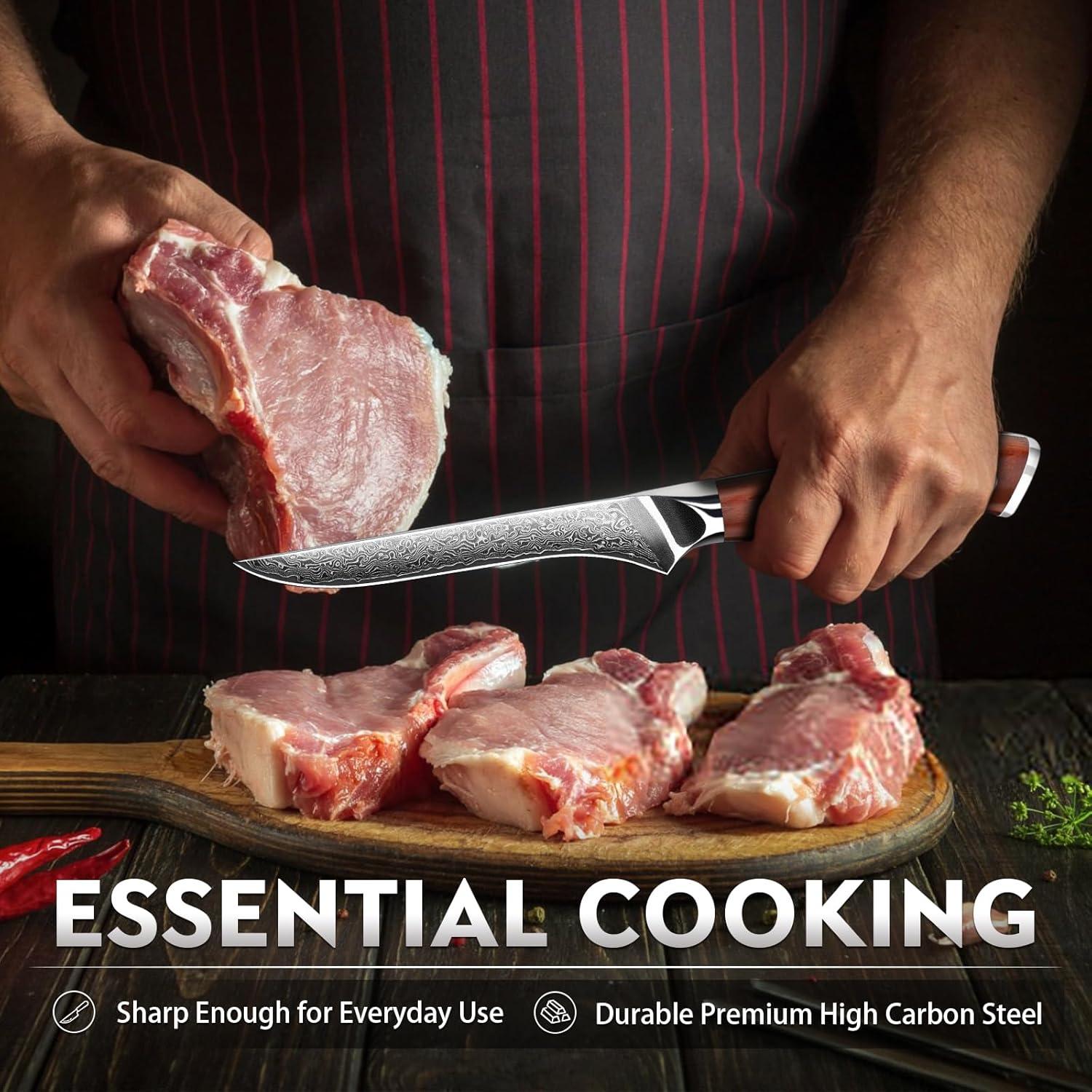 Cuchillo de Deshuesar Damasco Dragón Púrpura 14.2 cm Acero VG10