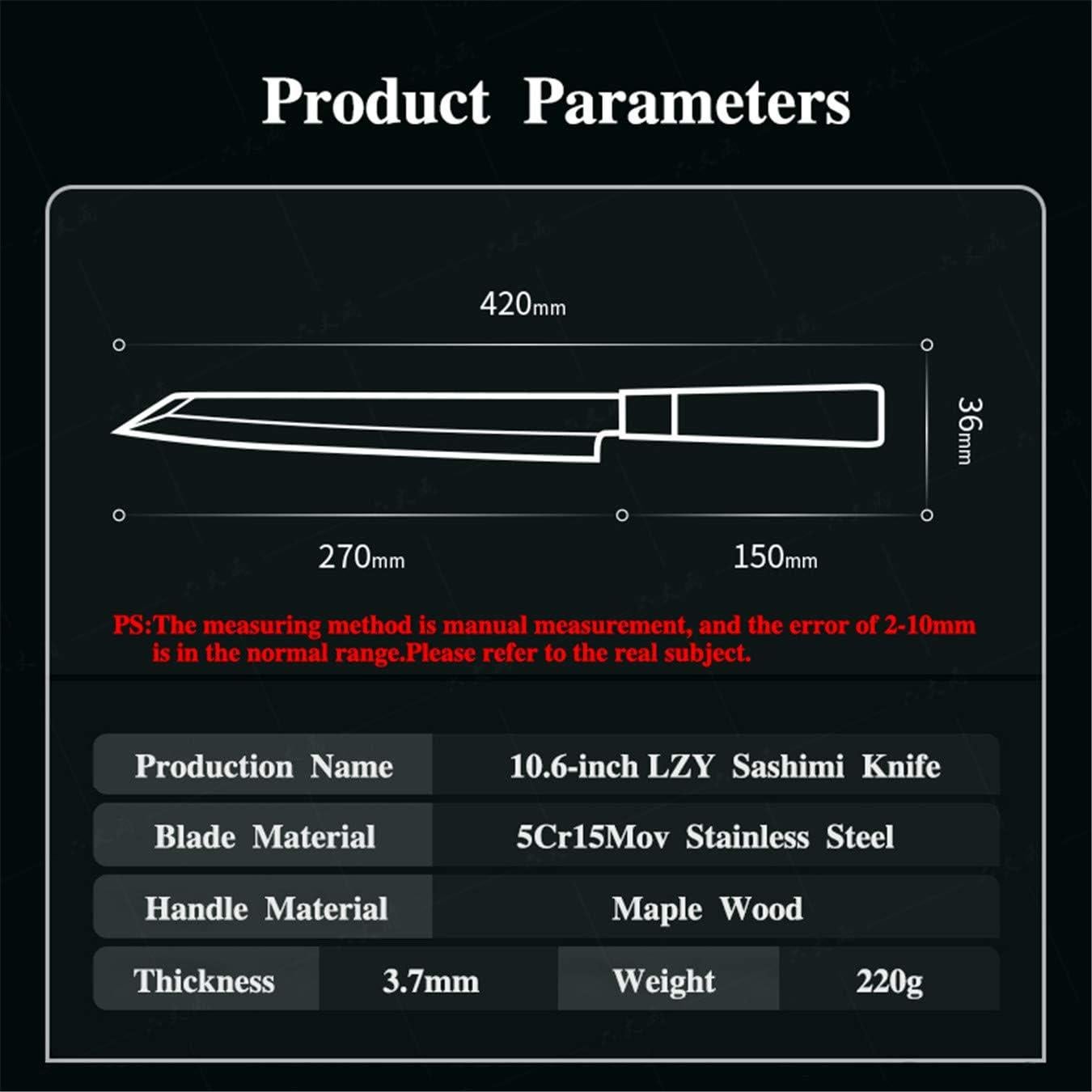 Cuchillo de Sushi Kiritsuke LIUZHANGYU 270mm Acero Inoxidable