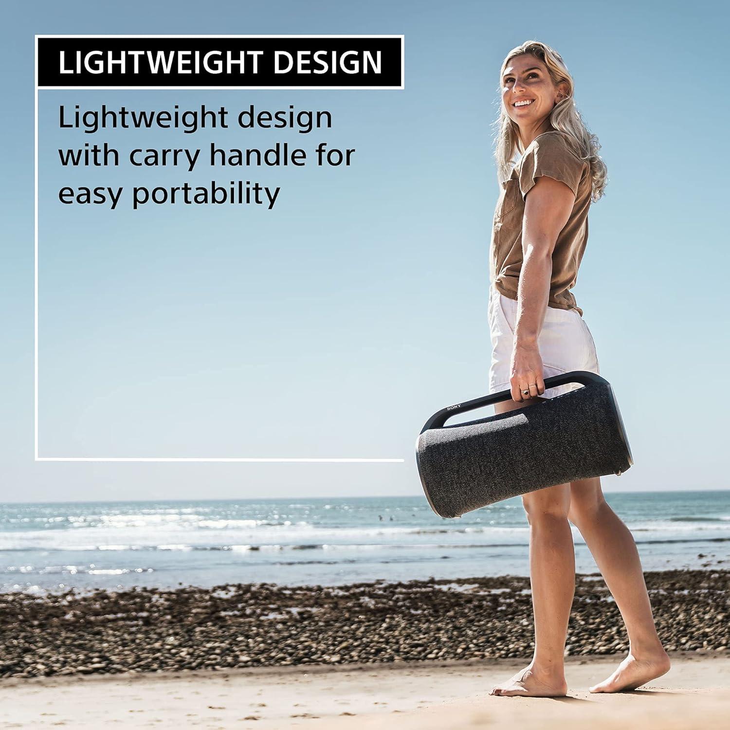 SRS-XG500 X-Series Wireless Portable Bluetooth Boombox Party-Speaker with Big Powerful Sound, IP66 Water-resistant and Dustproof, 30 Hour-Battery, LED Ring Lighting for Home and Outdoor