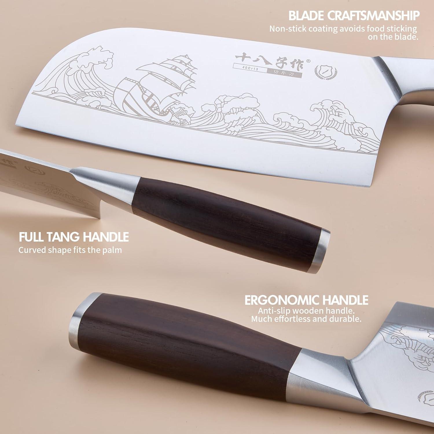 Juego de Cuchillos de Cocina SHI BA ZI ZUO 2 Pcs Acero Inoxidable