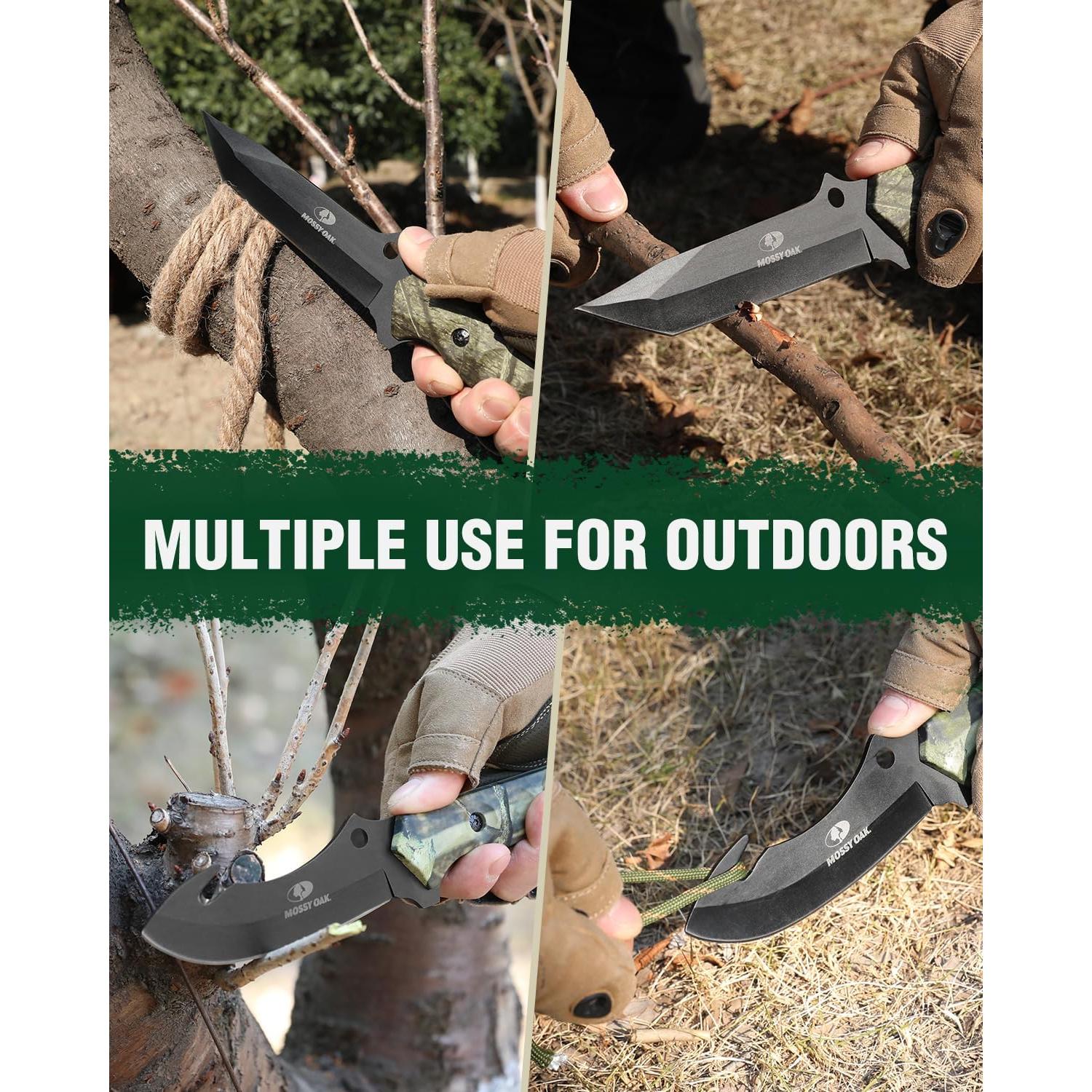 Juego de Cuchillos de Caza Mossy Oak - 2 Piezas, Funda Incluida