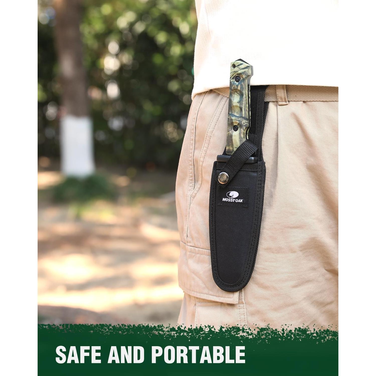 Juego de Cuchillos de Caza Mossy Oak - 2 Piezas, Funda Incluida