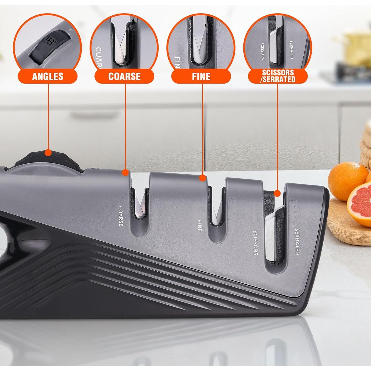 Afilador de cuchillos Topfeel 5 ángulos ajustables manual