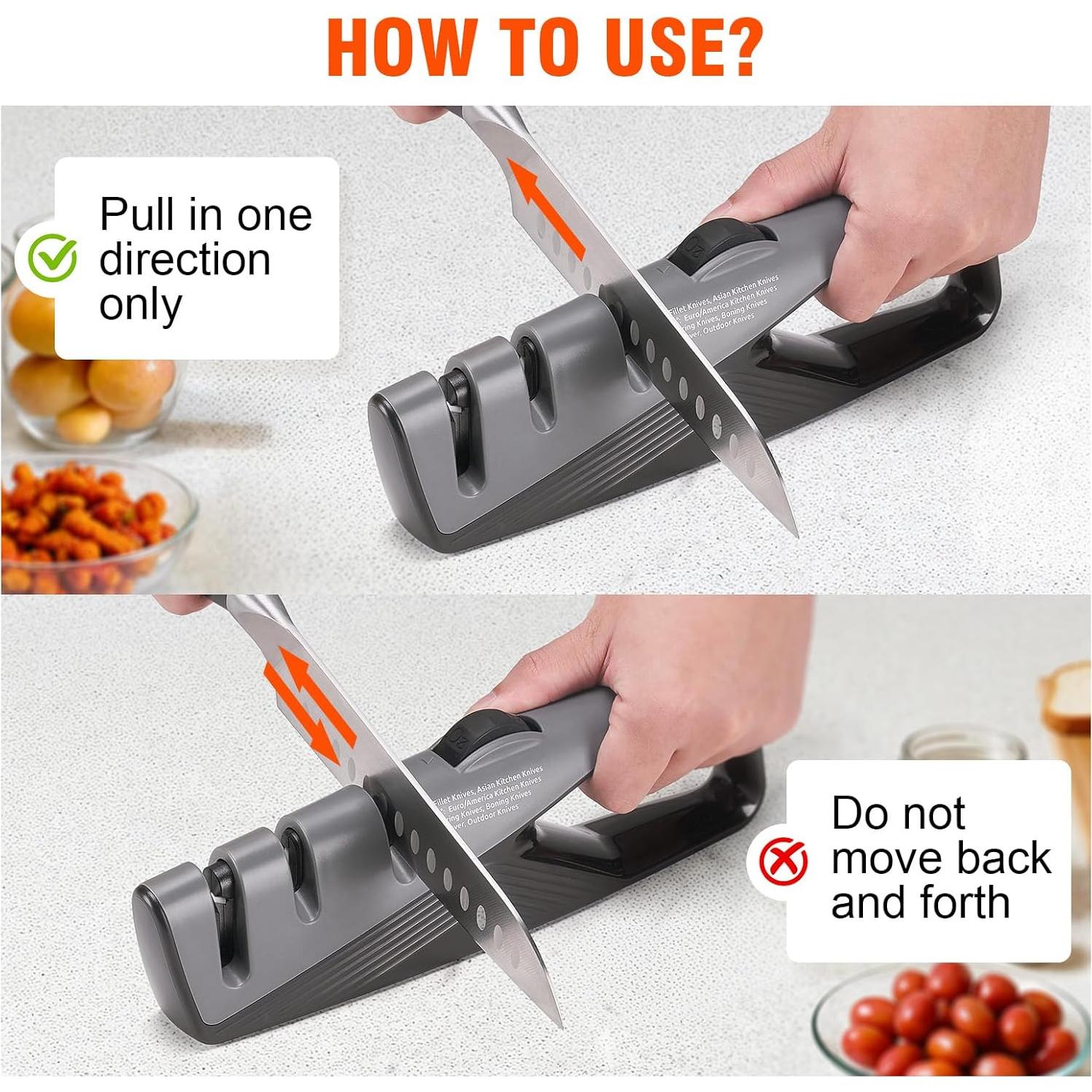 Afilador de cuchillos Topfeel 5 ángulos ajustables manual