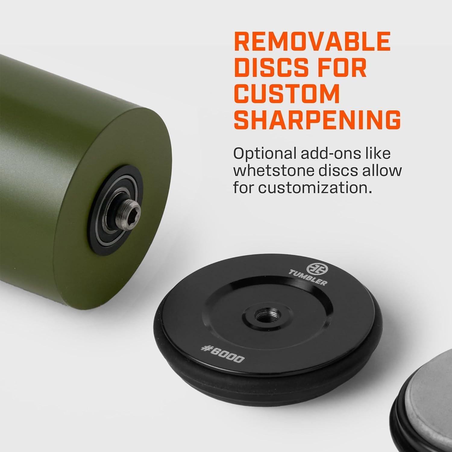 Afilador de Cuchillos TUMBLER Pro Verde Bosque - Disco Diamante 4 Capas