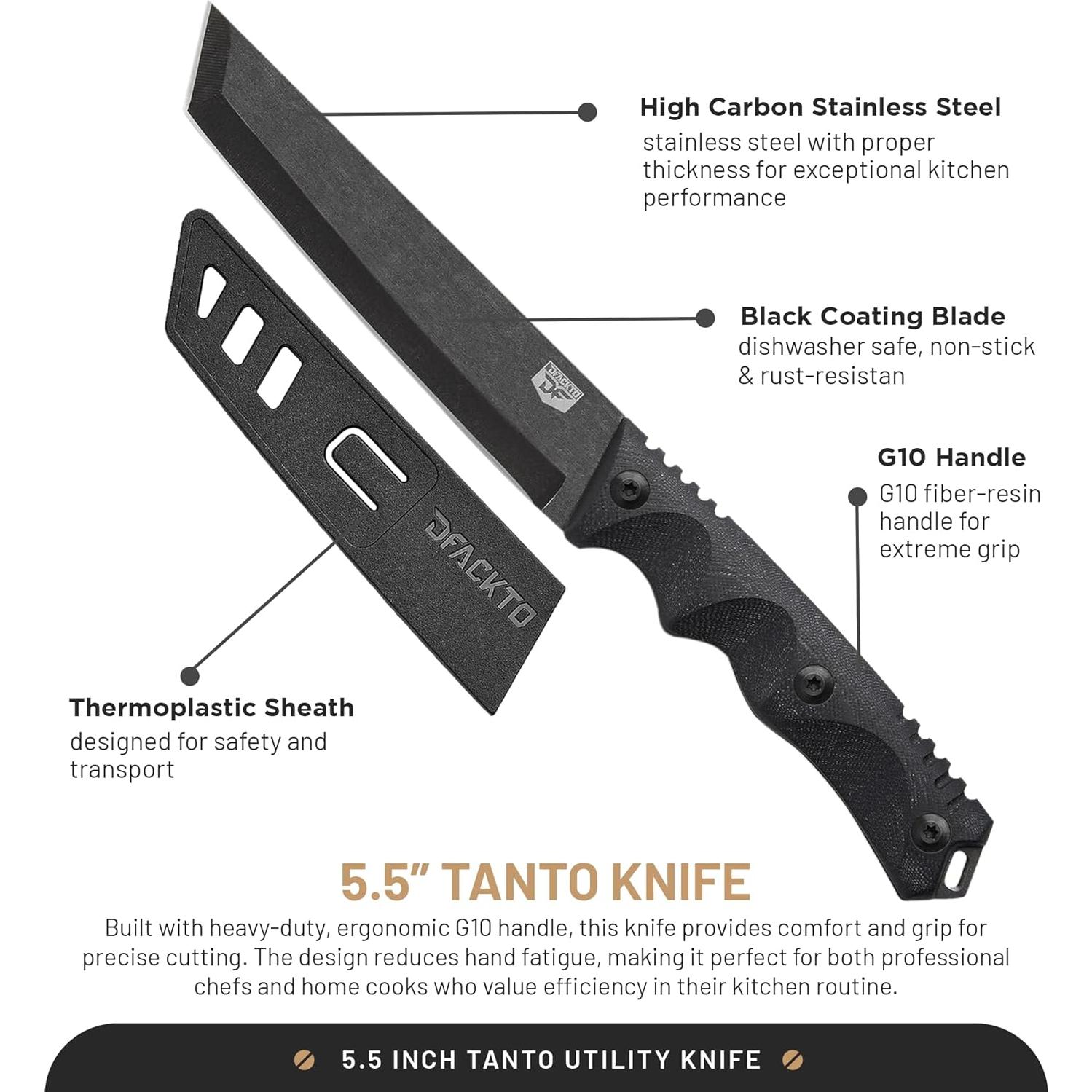 Cuchillo Utilitario DFACKTO Interceptor 5.5" Acero Inoxidable