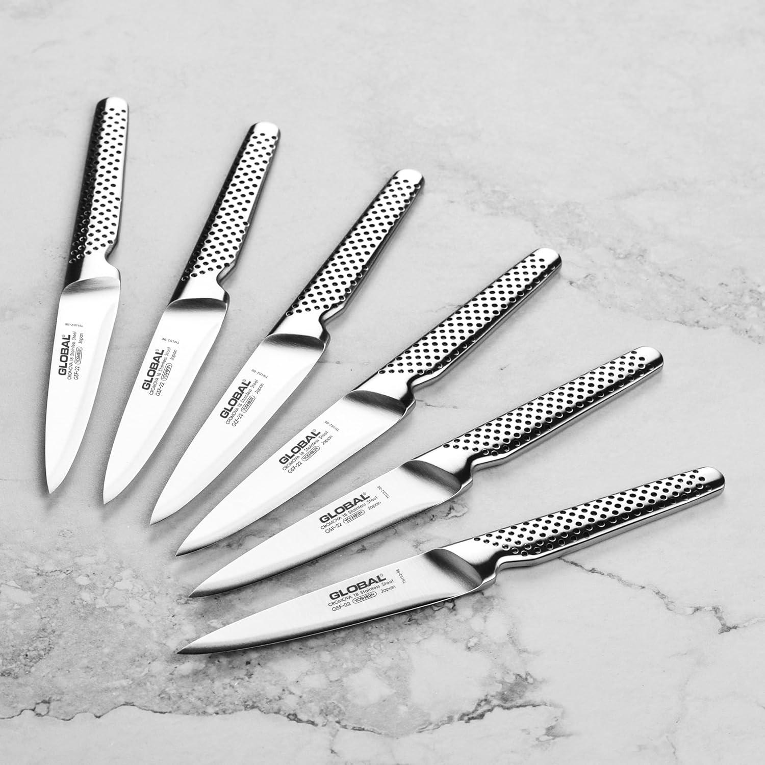 Juego de Cuchillos de Carne Global Fine Edge - 6 Piezas - Hecho en Japón