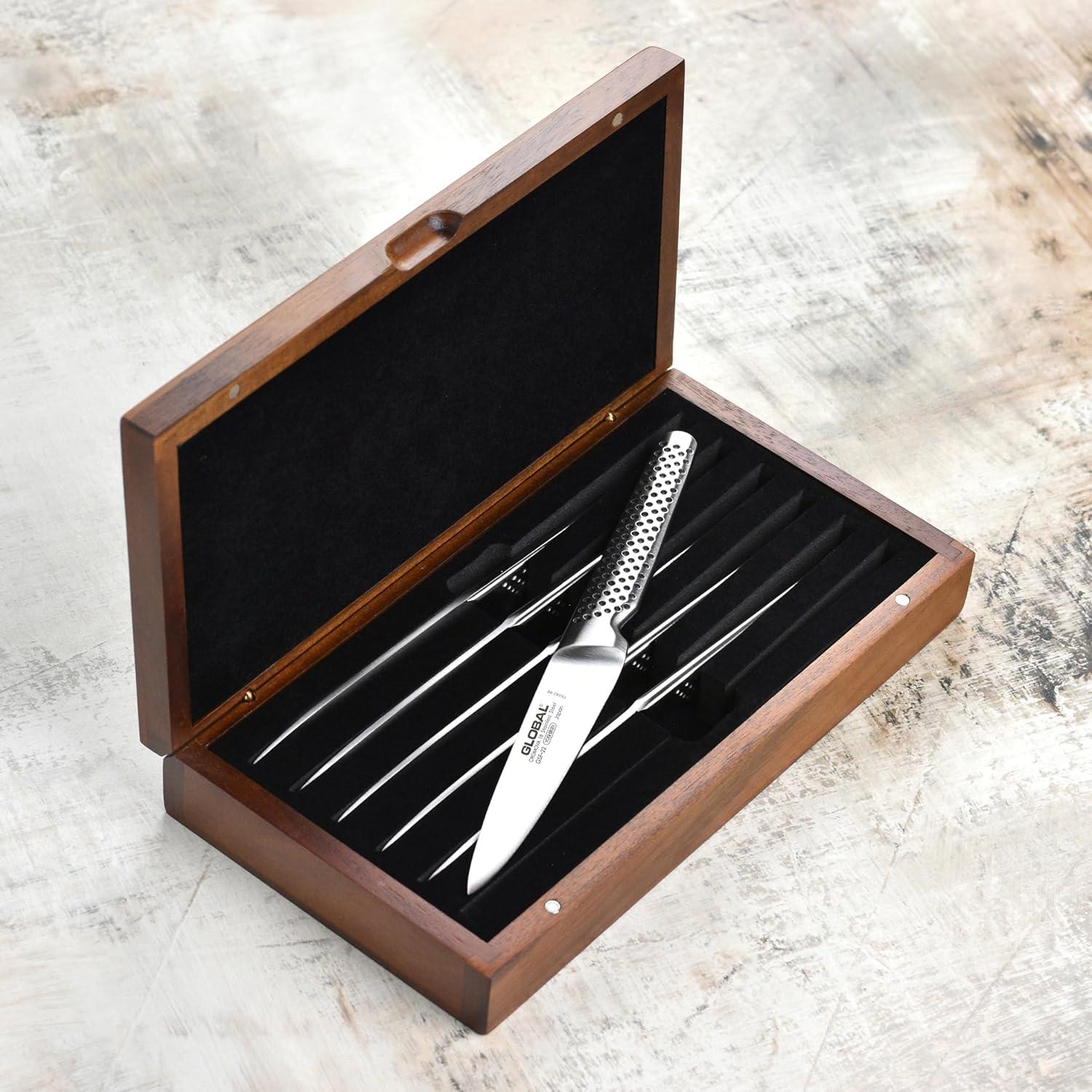 Juego de Cuchillos de Carne Global Fine Edge - 6 Piezas - Hecho en Japón