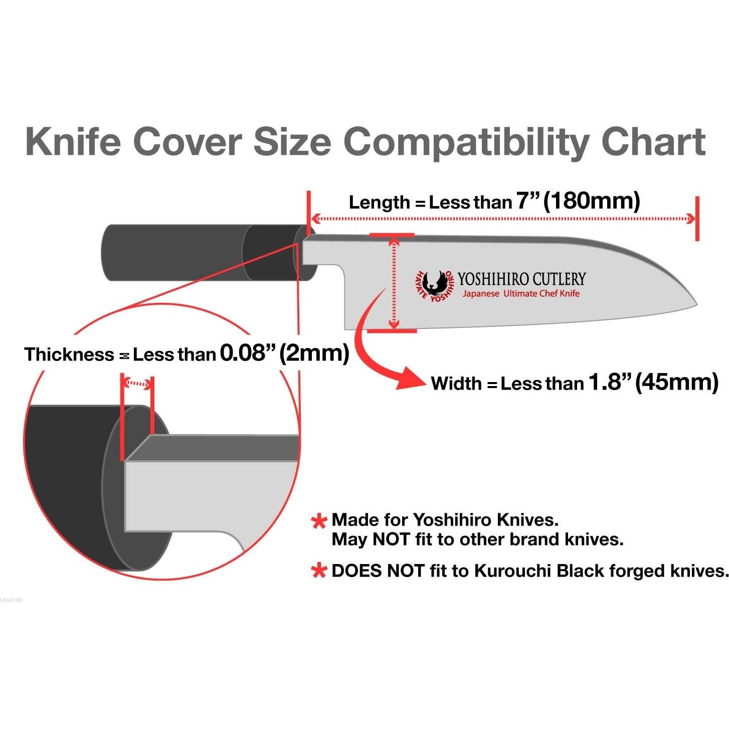 Cubierta Saya de Madera Magnolia Yoshihiro para Cuchillo Santoku 180mm