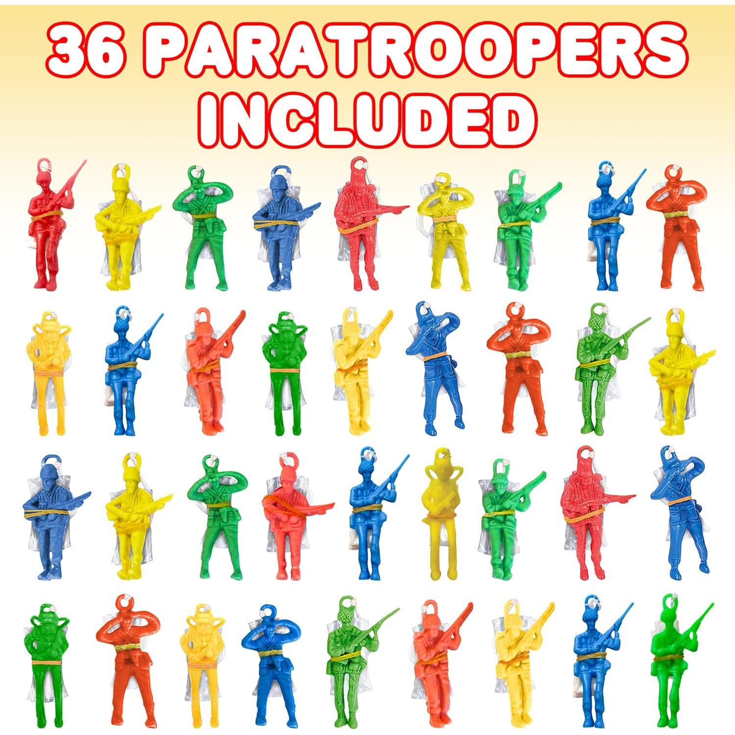 ArtCreativity 36 Juguetes Paracaídas 6,35 cm Colores Variados