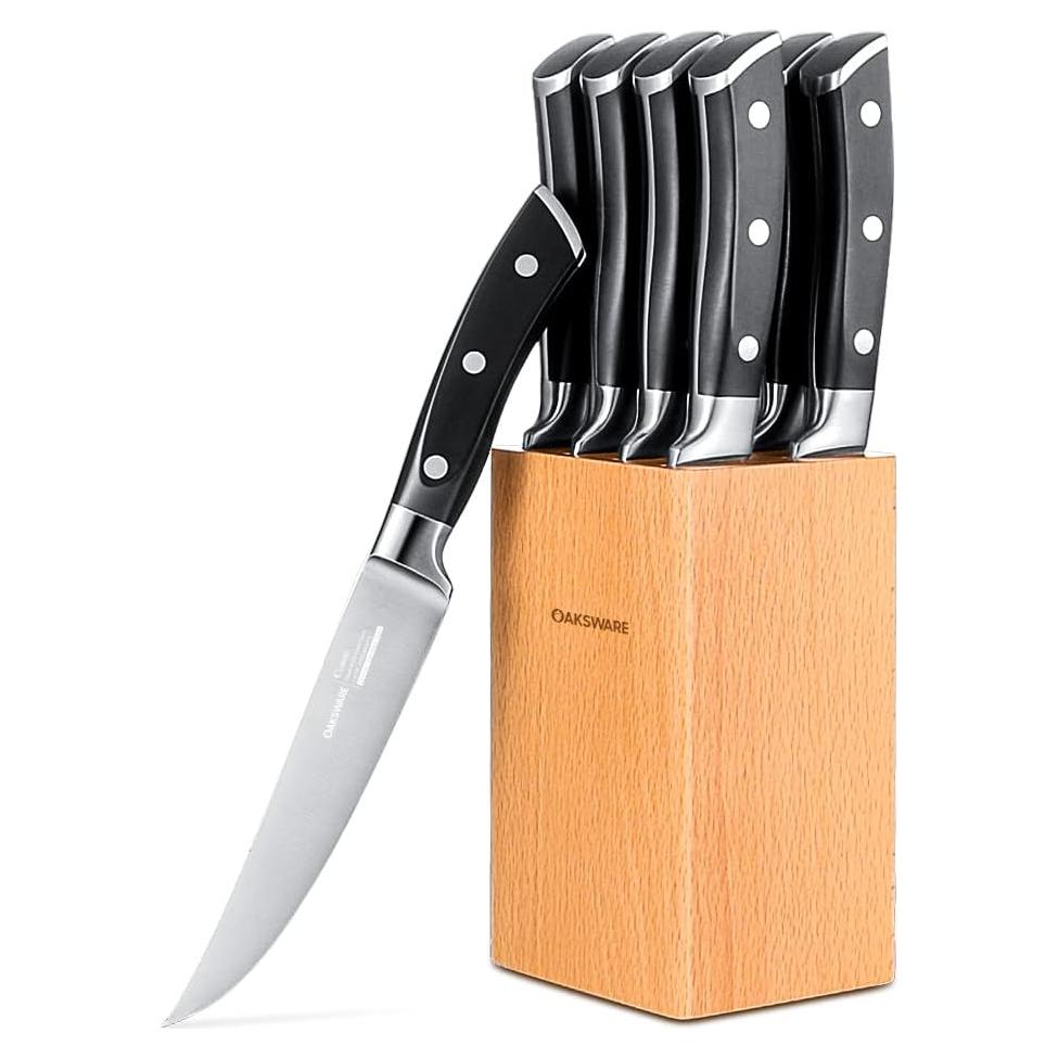 Juego de cuchillos de carne OAKSWARE 8 piezas acero inoxidable