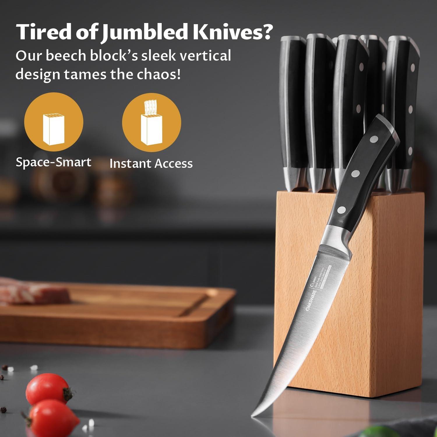 Juego de cuchillos de carne OAKSWARE 8 piezas acero inoxidable