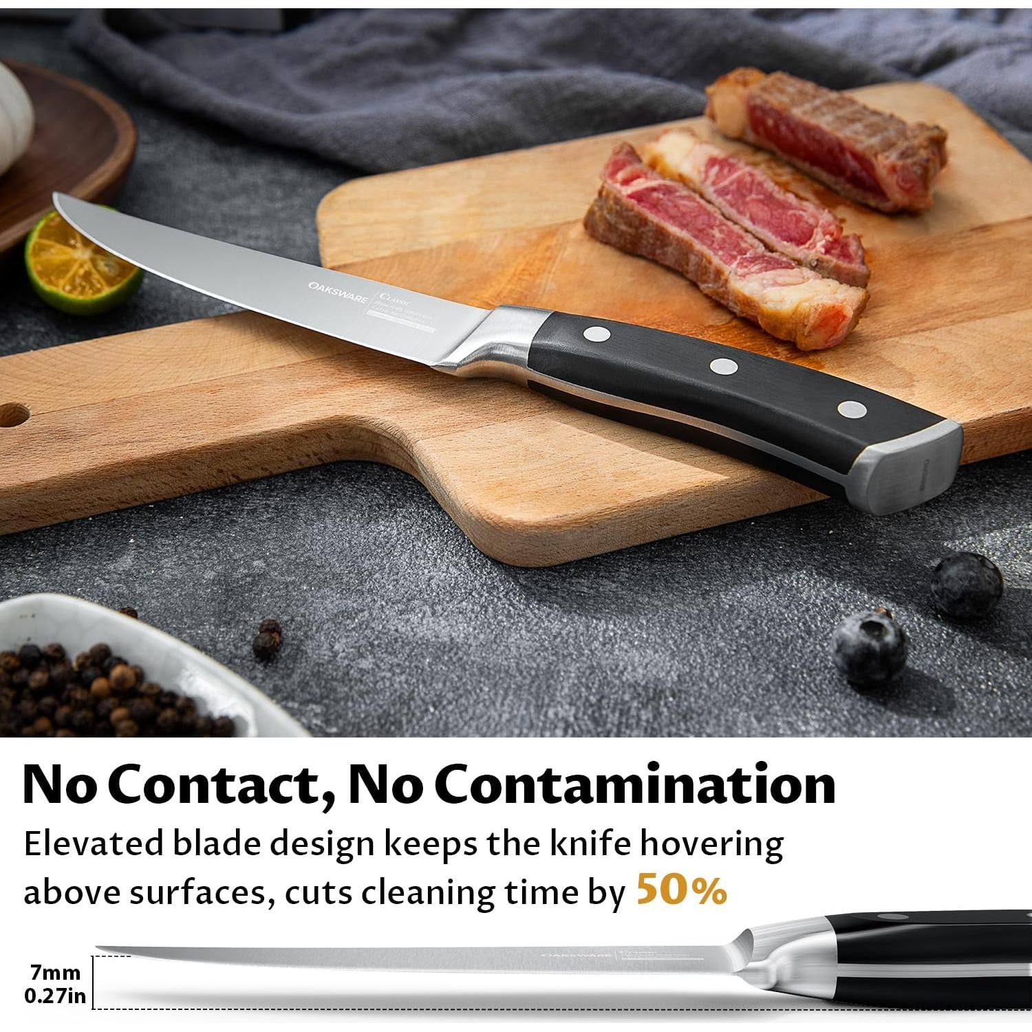 Juego de cuchillos de carne OAKSWARE 8 piezas acero inoxidable