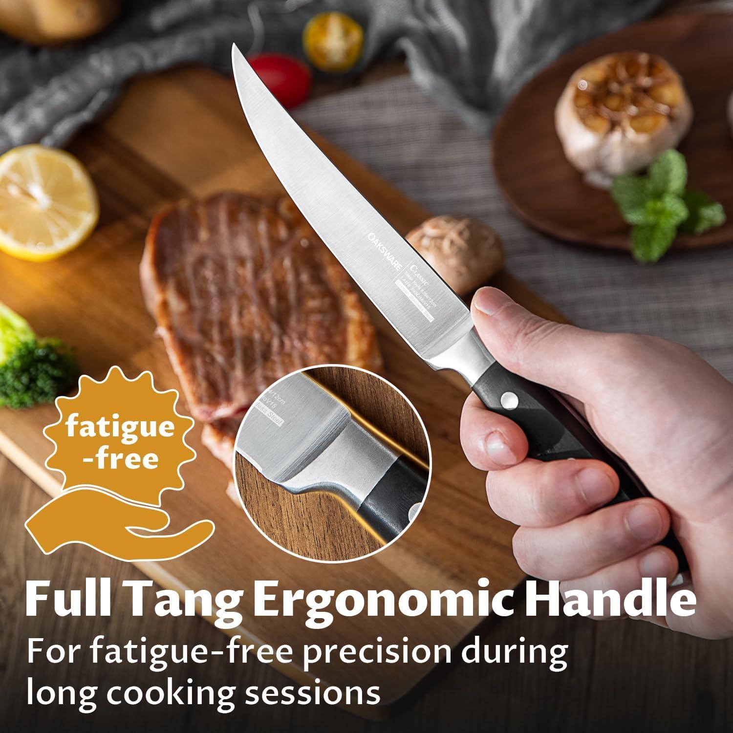 Juego de cuchillos de carne OAKSWARE 8 piezas acero inoxidable