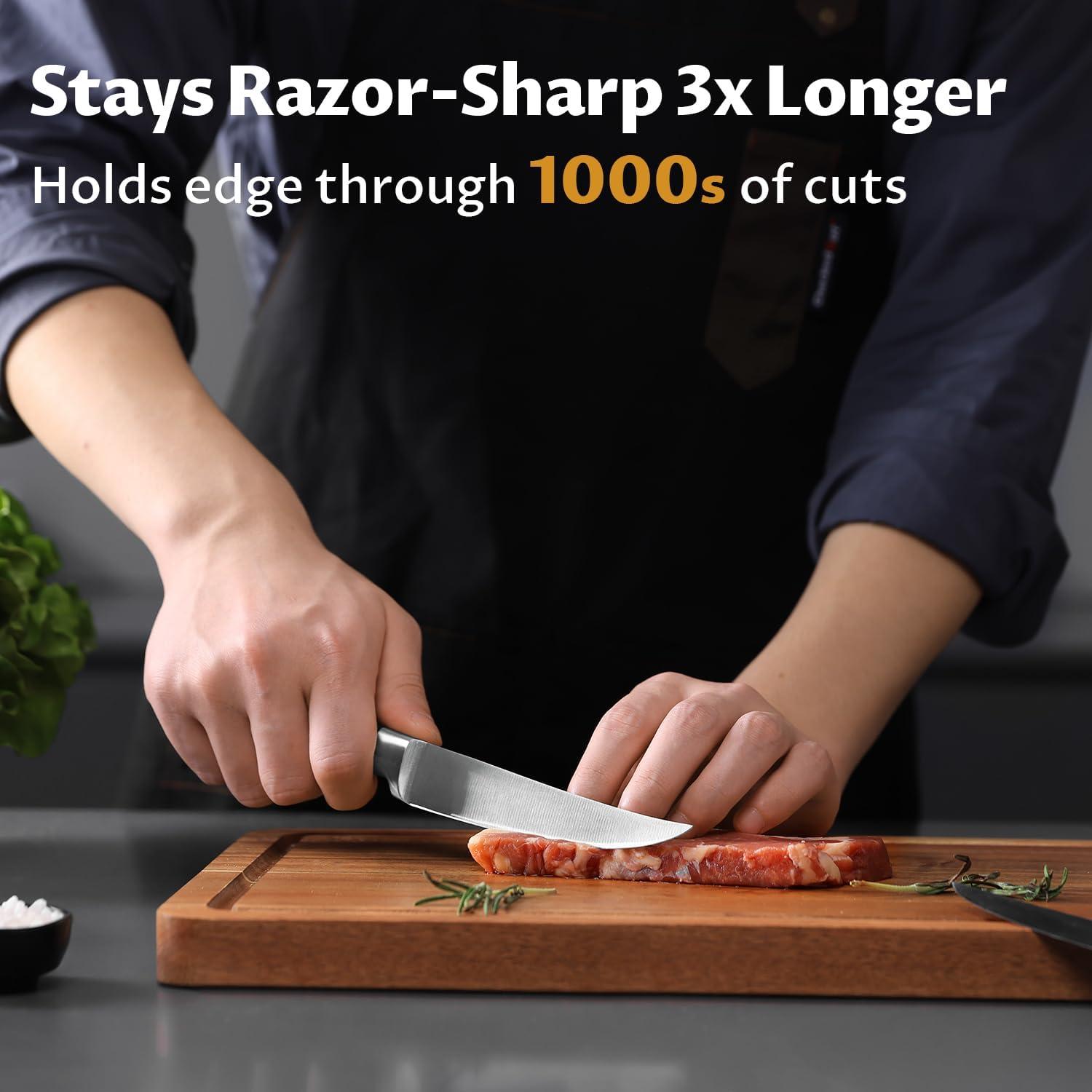 Juego de cuchillos de carne OAKSWARE 8 piezas acero inoxidable