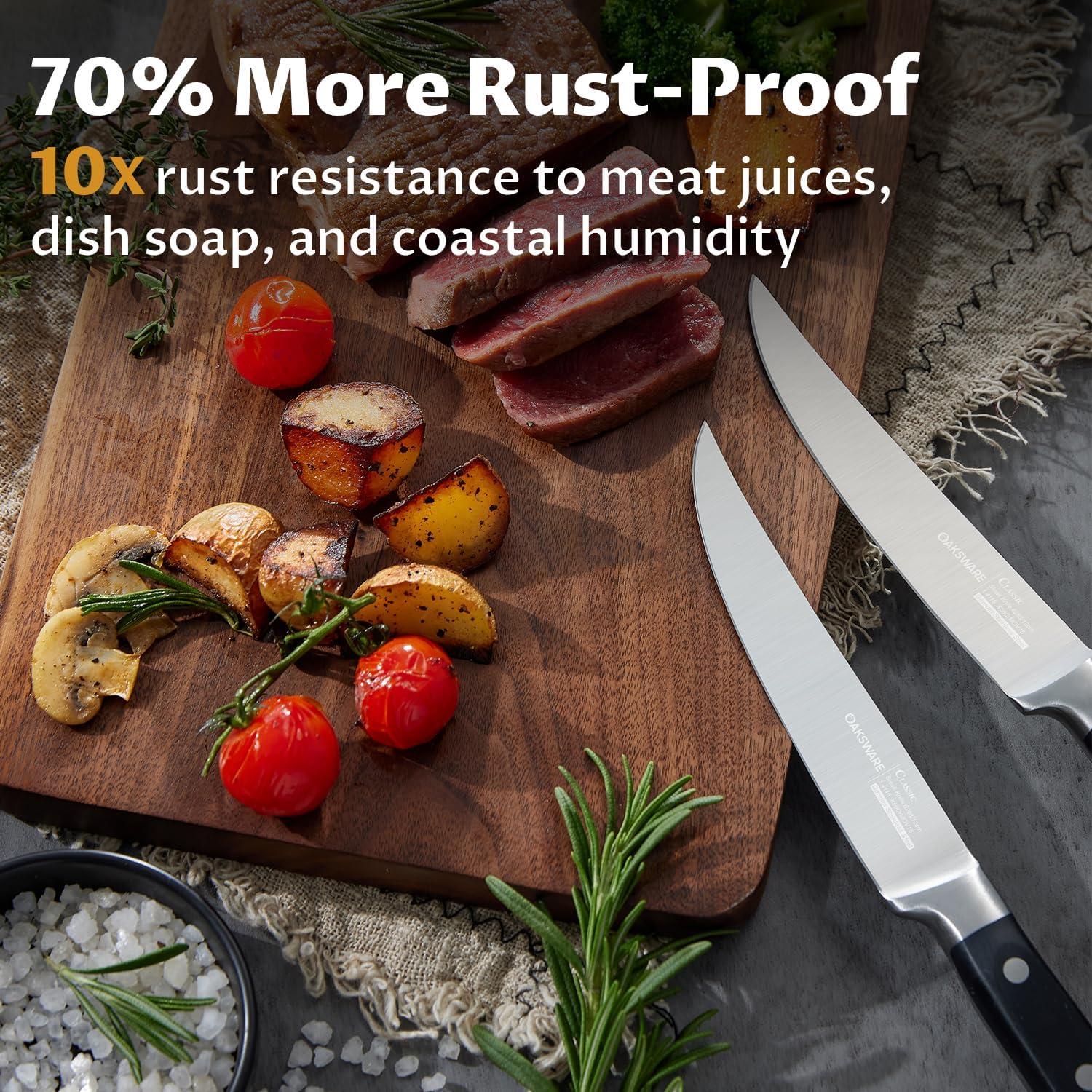 Juego de cuchillos de carne OAKSWARE 8 piezas acero inoxidable