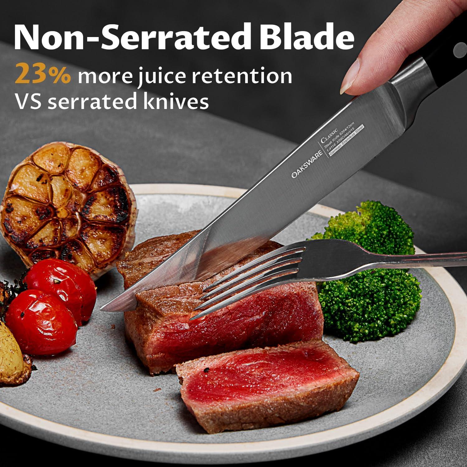 Juego de cuchillos de carne OAKSWARE 8 piezas acero inoxidable