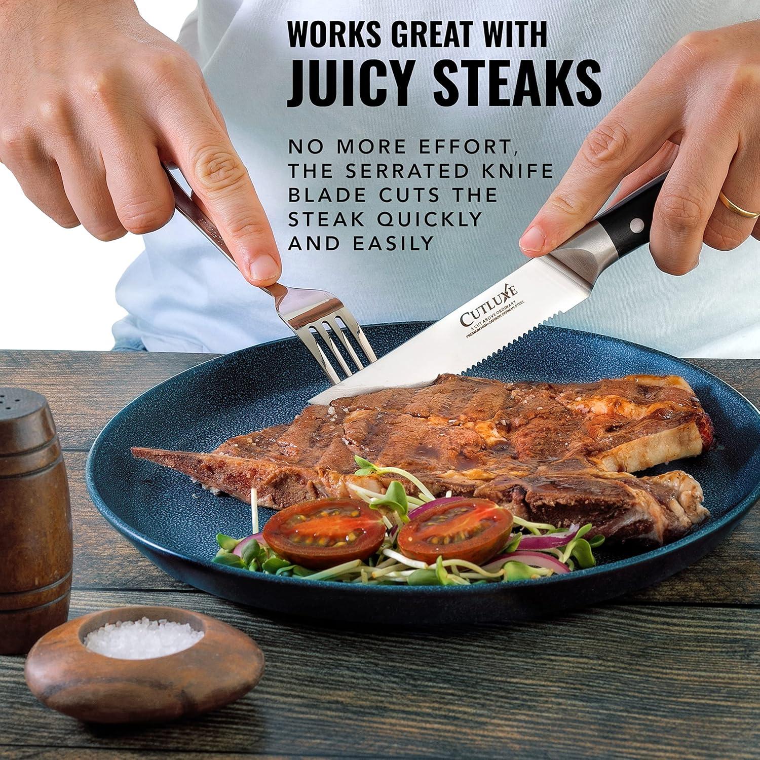 Juego de Cuchillos de Carne Cutluxe 8 Piezas Acero Alemán