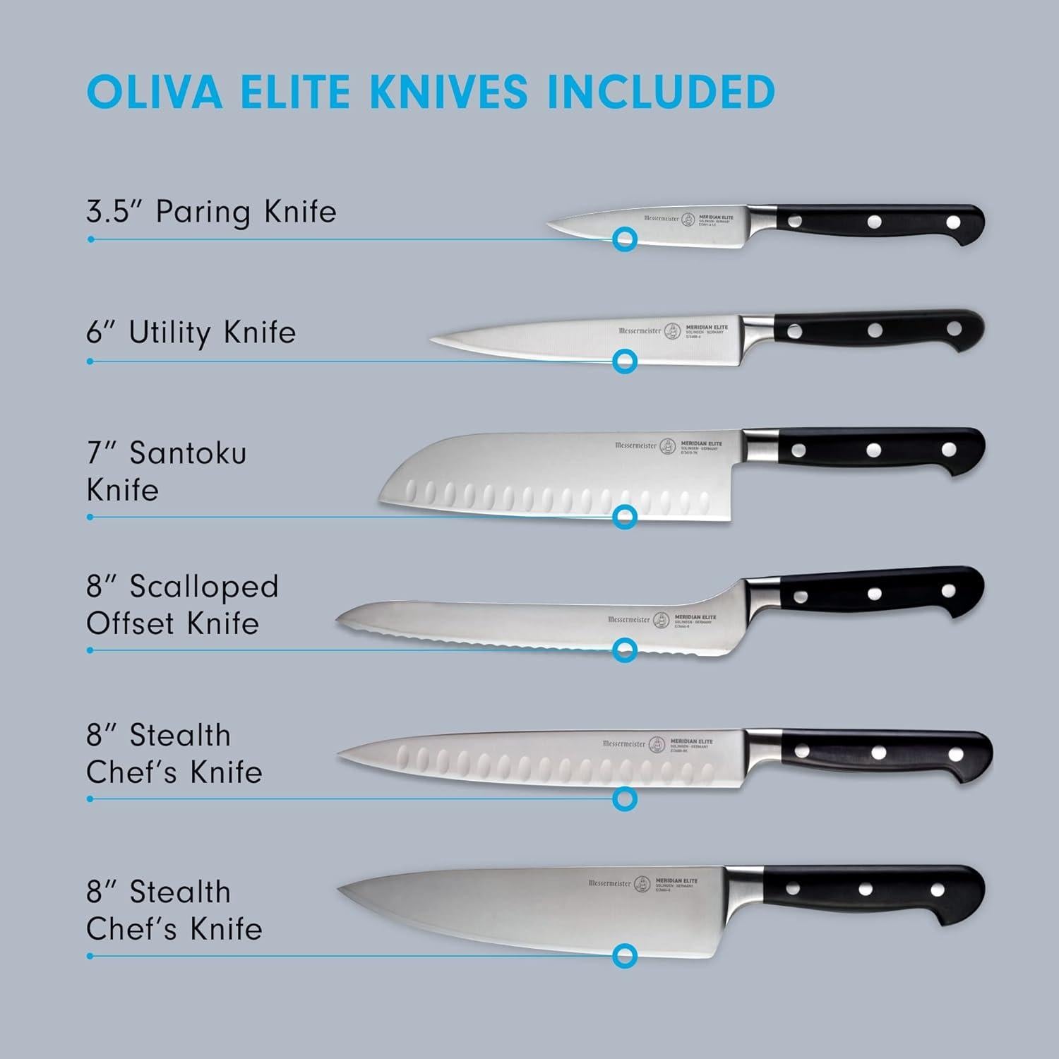 Set de Cuchillos de Cocina Messermeister Meridian Elite 8 Pzas