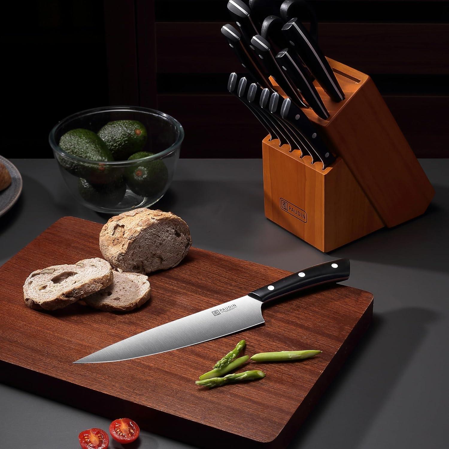 Juego de Cuchillos de Cocina PAUDIN 15 Piezas Acero Alemán