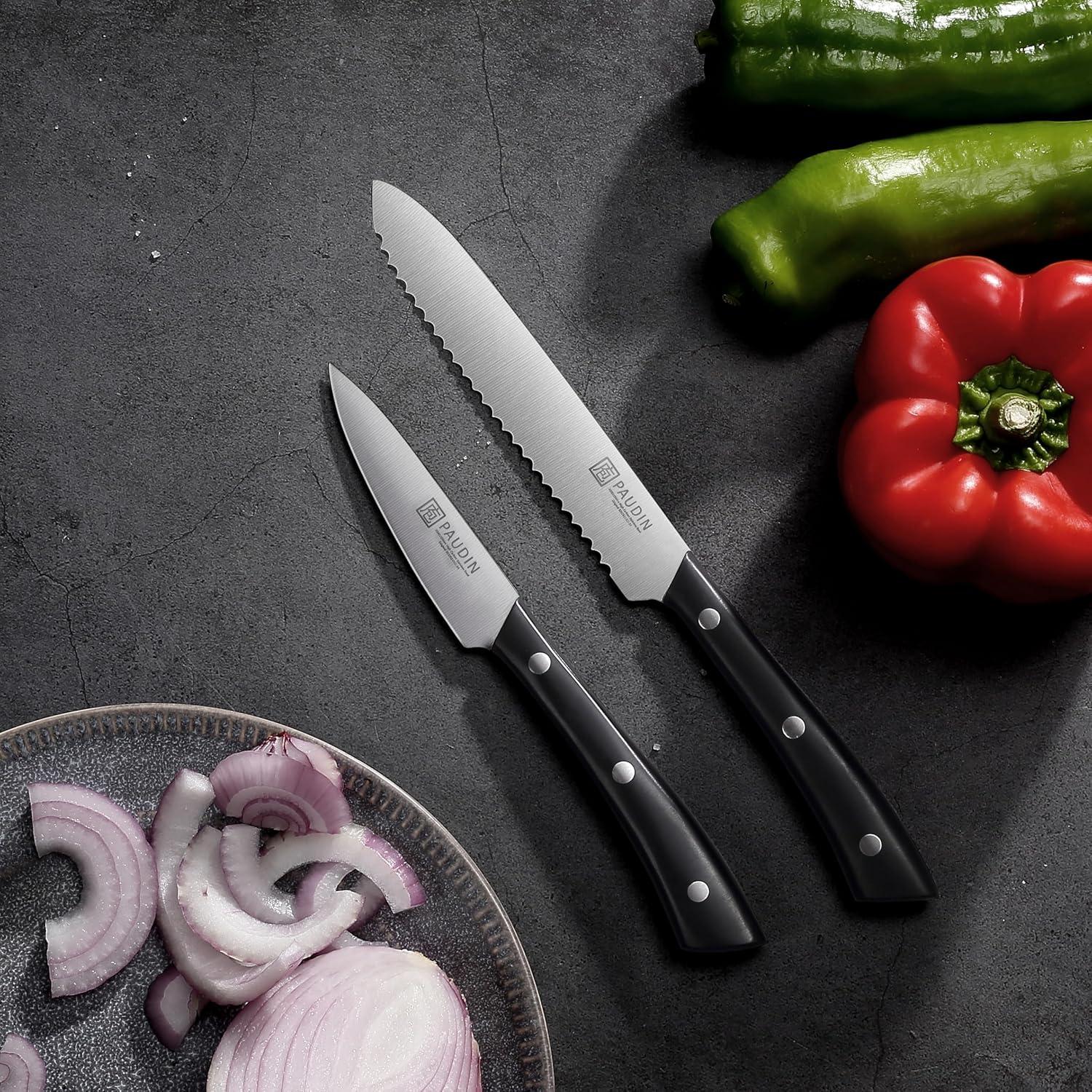 Juego de Cuchillos de Cocina PAUDIN 15 Piezas Acero Alemán