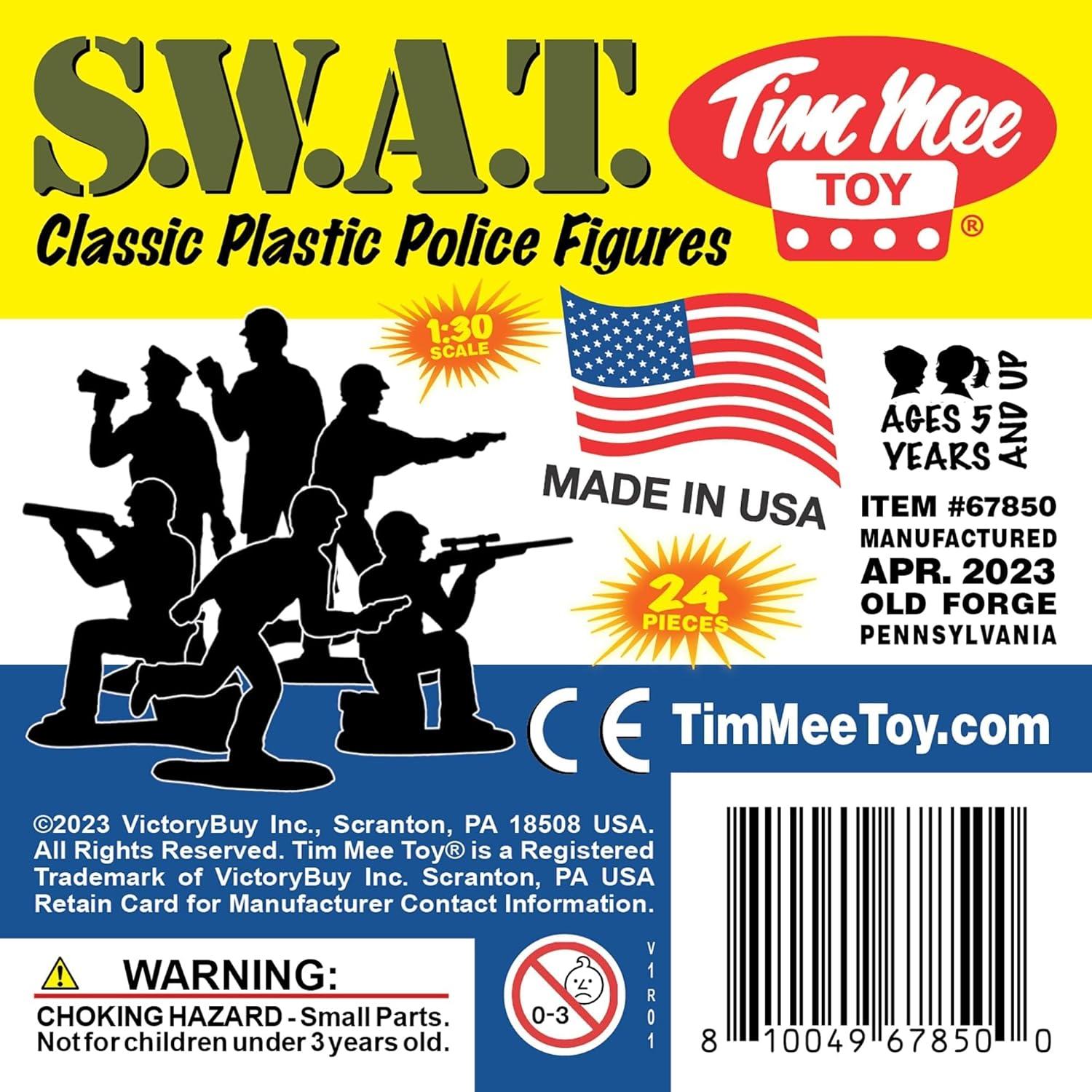 Figuras de Ejército Tim Mee Toy SWAT - 24 Policías 6,60 cm