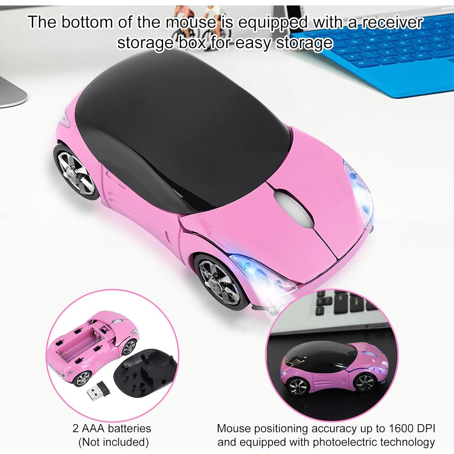 Ratón ASHATA 2.4G Rosa Óptico 1600DPI para PC