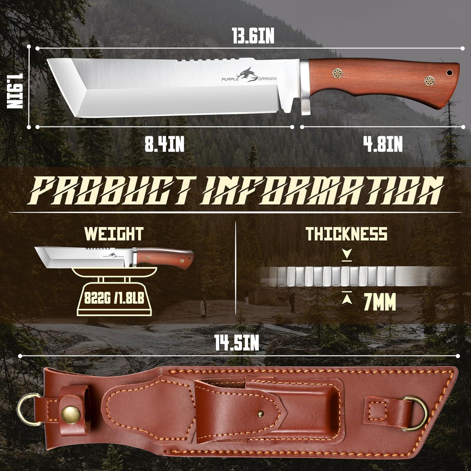 Cuchillo Tanto Japonés Dragón Púrpura 22.86 cm con Funda