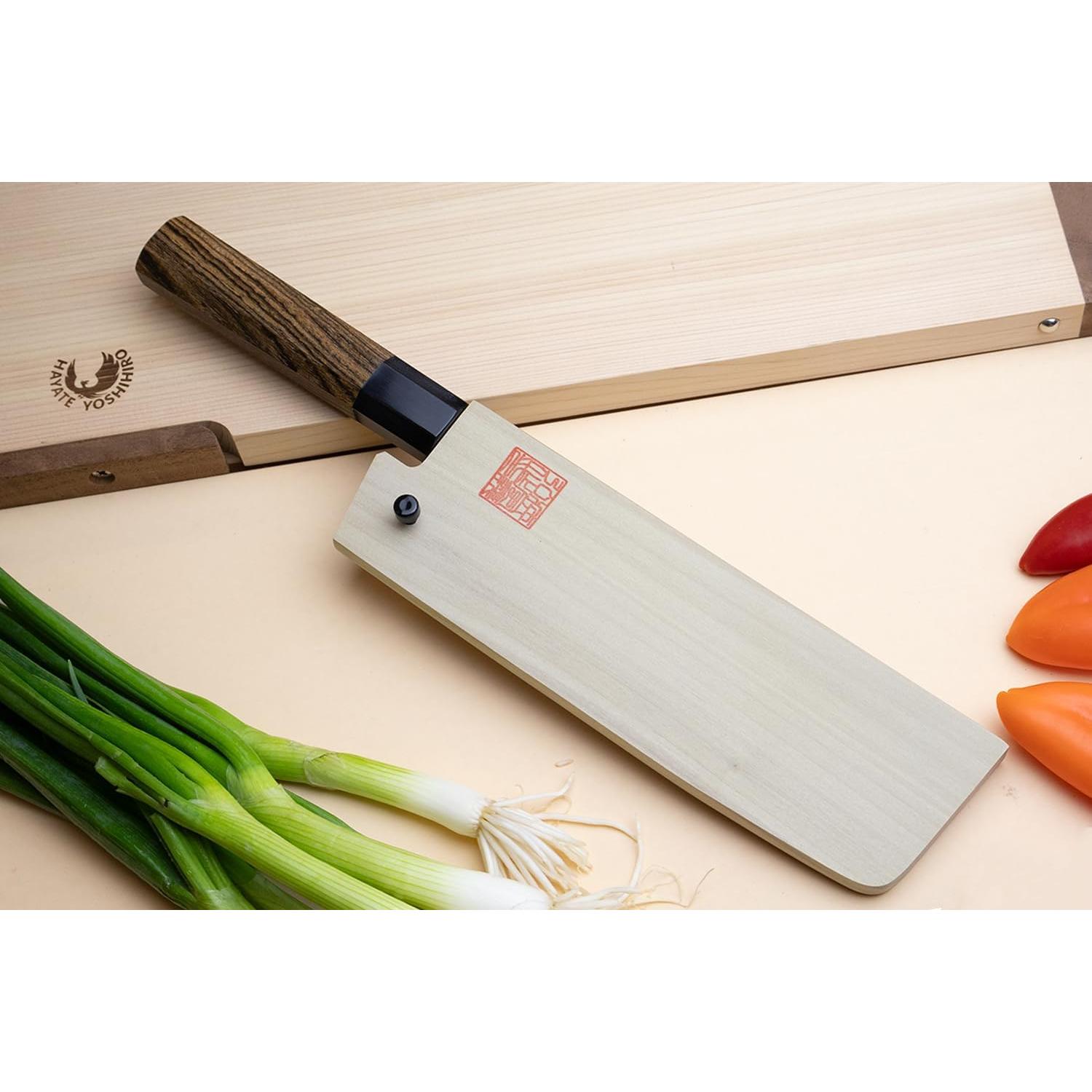 Cuchillo Nakiri Yoshihiro Acero Carbono Blanco #2 165mm