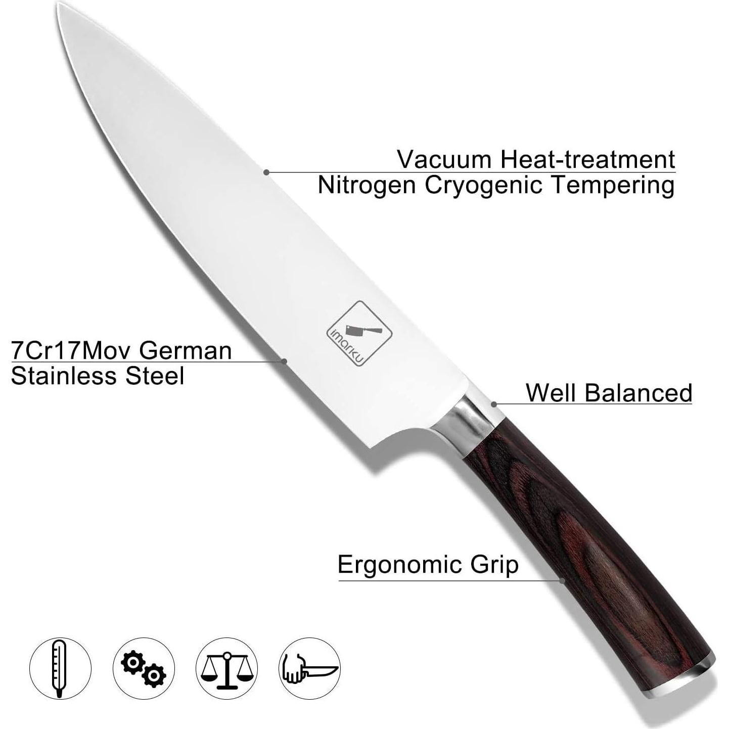 Cuchillo Chef imarku 20 cm Acero Inoxidable Alto Carbono