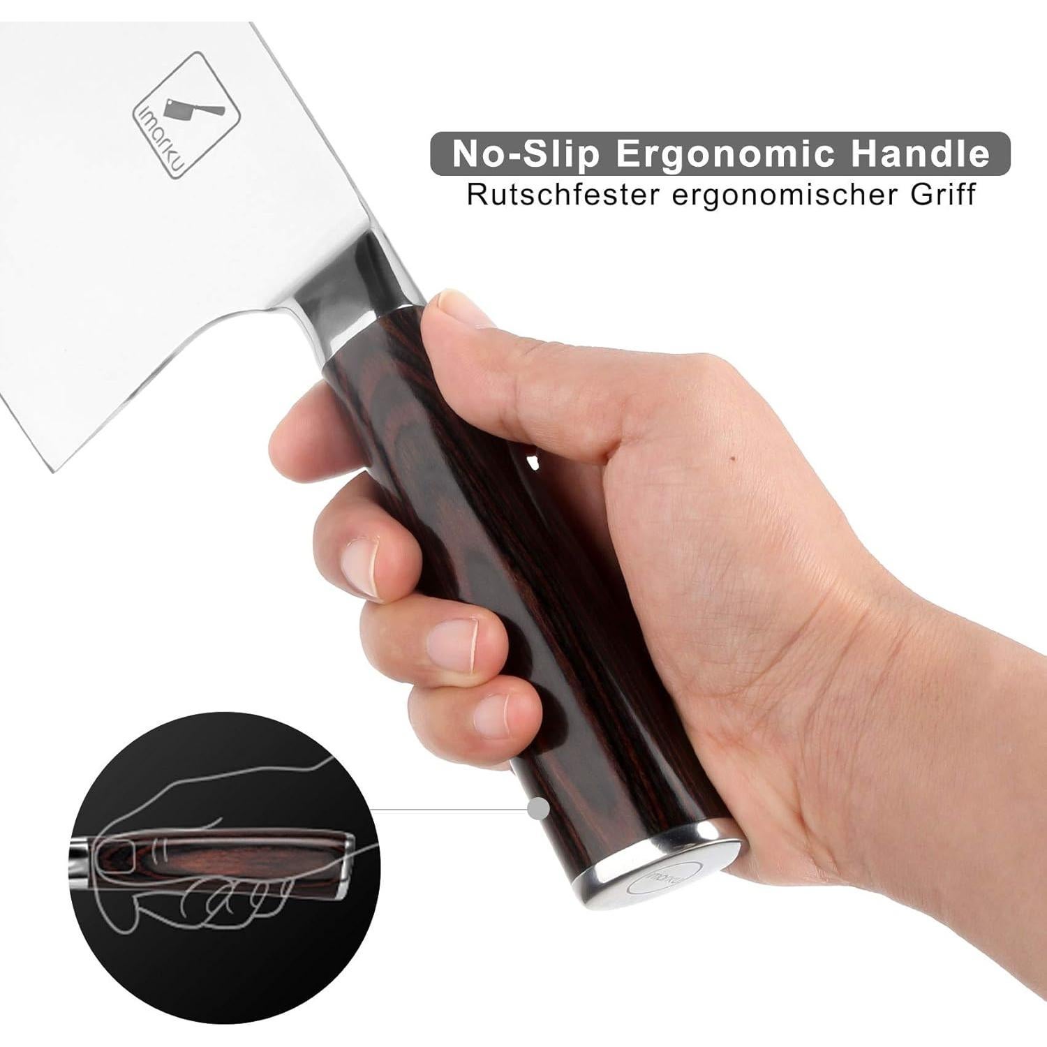 Cuchillo de Chef 20.3 cm y Hacha de Carne 17.8 cm imarku