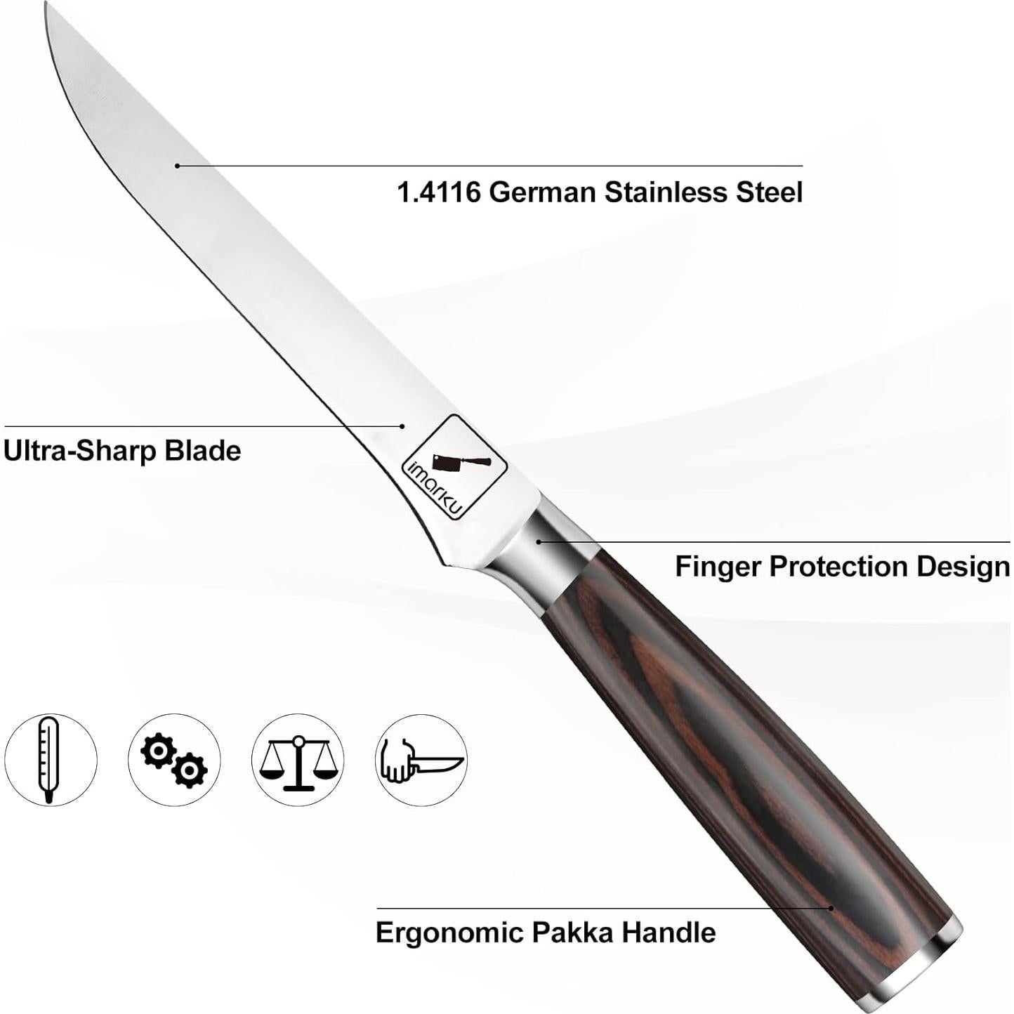 Cuchillo de Deshuesar y Carne imarku 17.78 cm Acero Inoxidable
