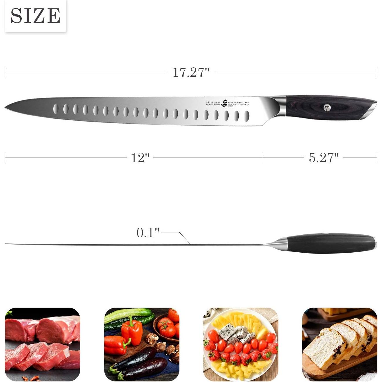Cuchillo de Rebanar TUO 30.48 cm Acero Alemán Pakkawood