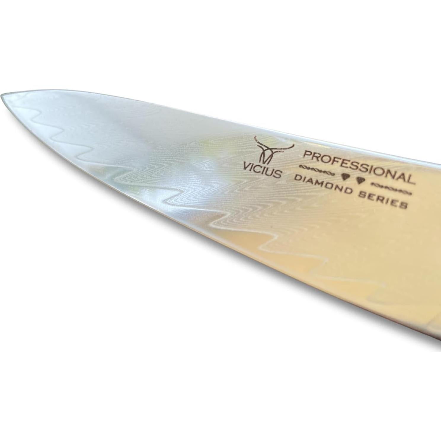 Cuchillo de Utilidad VICIUS 12.7 cm Acero Damasco 67 Capas