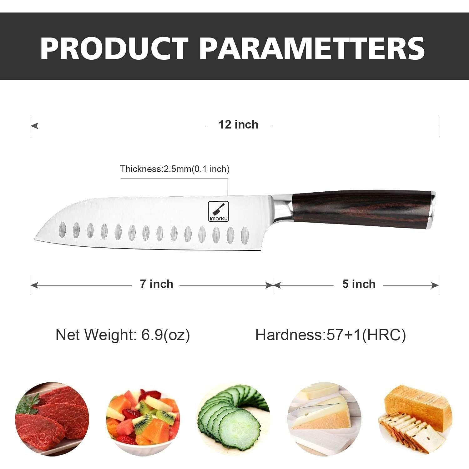 Cuchillo de Chef Santoku imarku 18 cm Acero Inoxidable Ultra Afilado