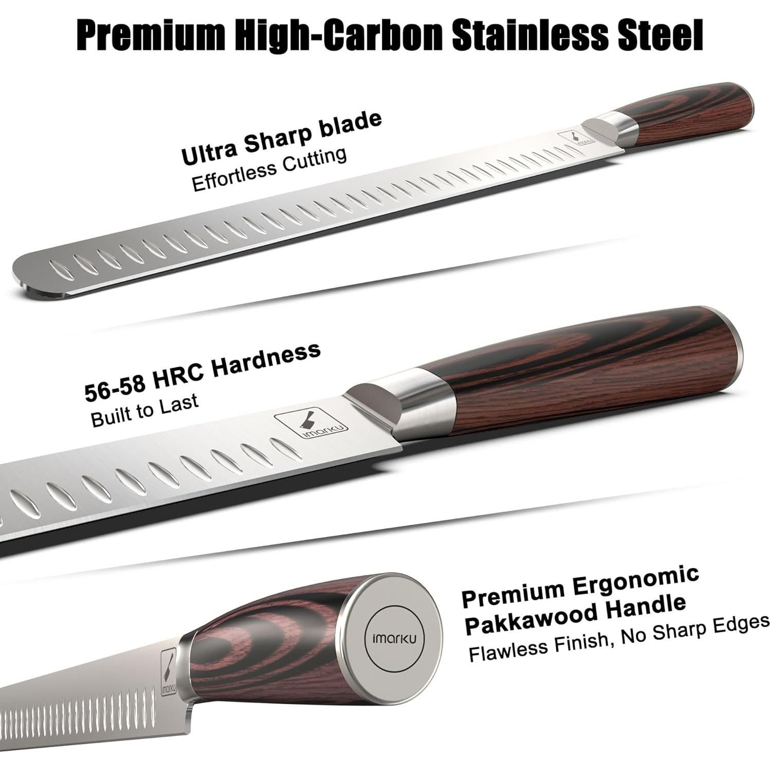 Cuchillo de Chef Santoku imarku 18 cm Acero Inoxidable Ultra Afilado