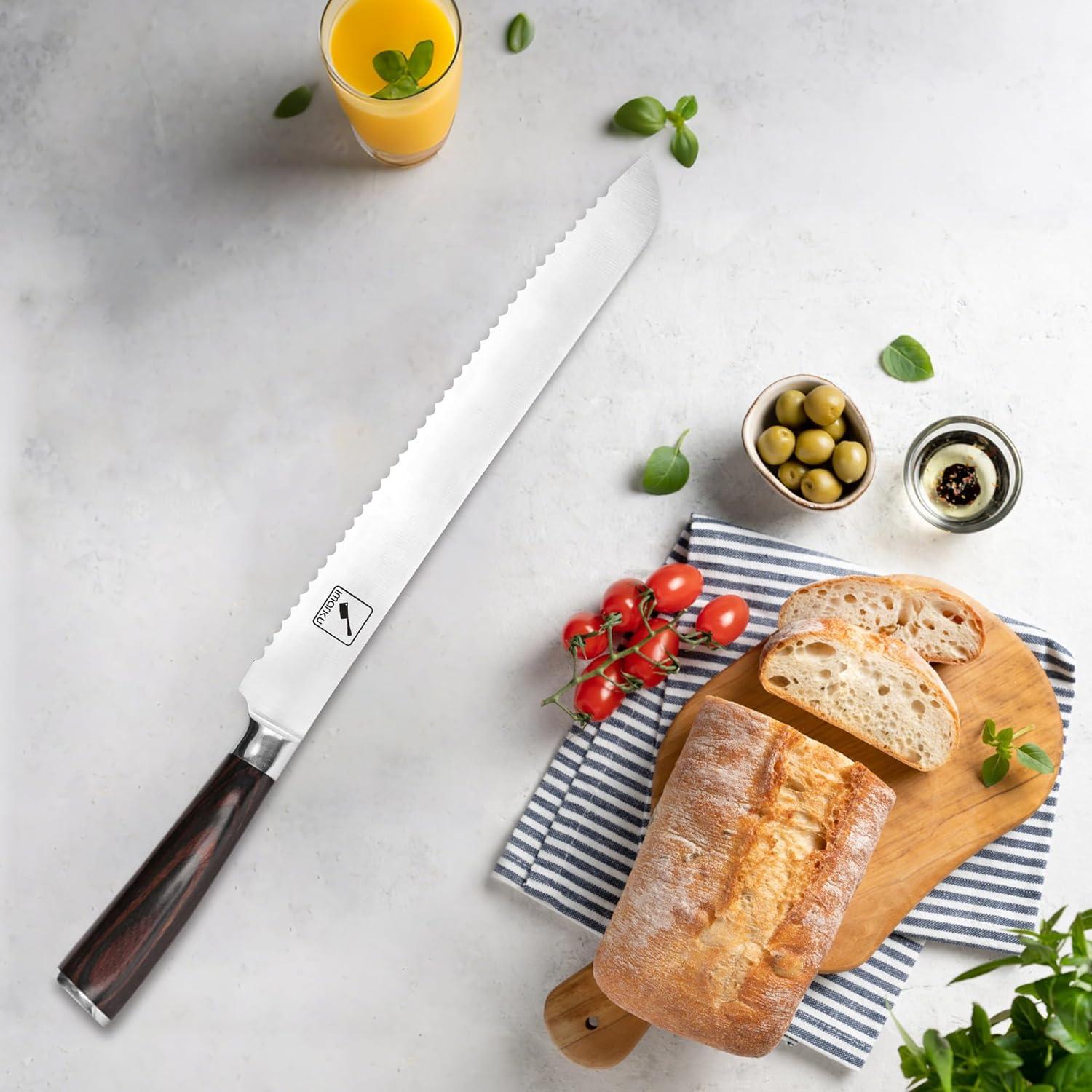 Cuchillo de Pan Serrado Imarku 25.4 cm y Nakiri 17.8 cm