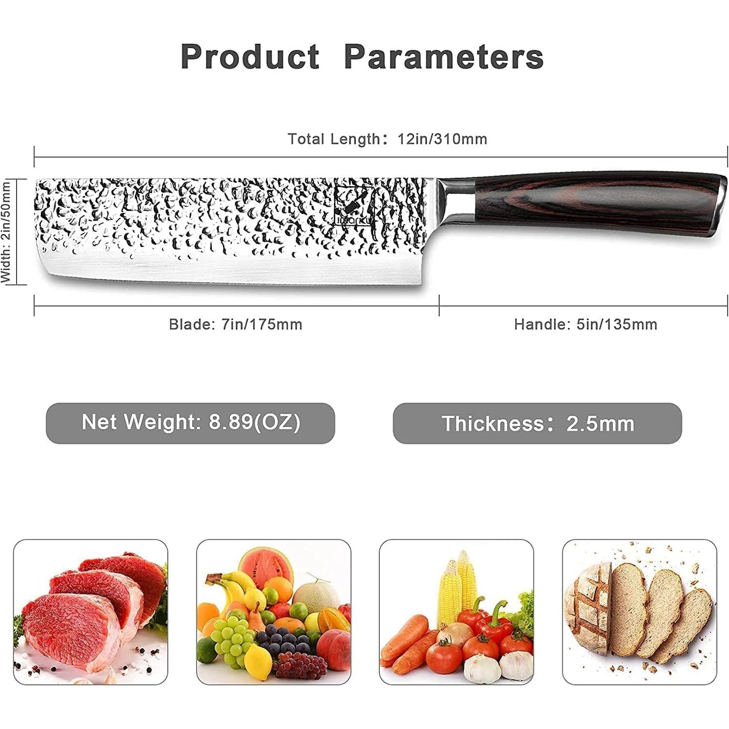 Cuchillo de Pan Serrado Imarku 25.4 cm y Nakiri 17.8 cm