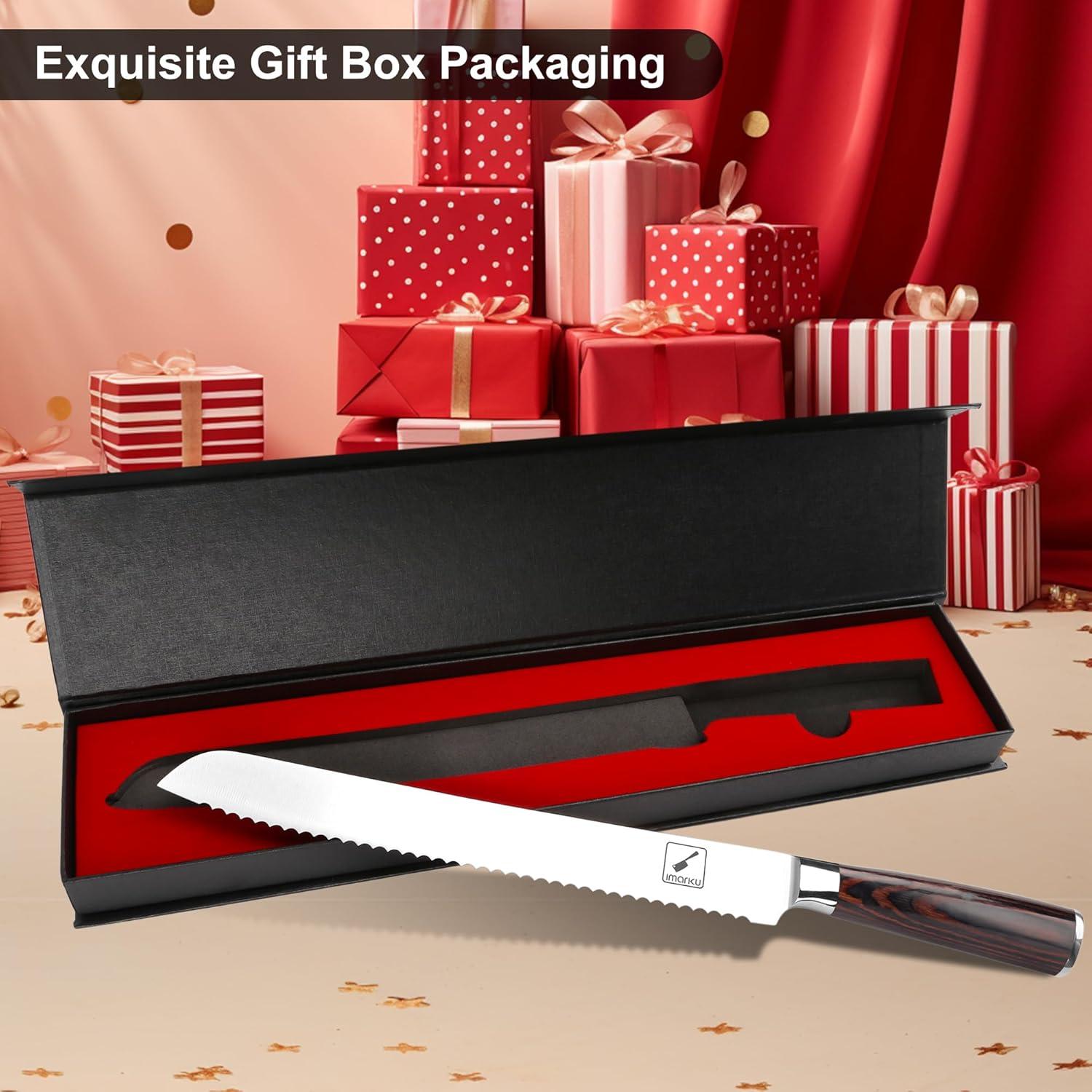 Cuchillo de Pan Serrado Imarku 25.4 cm y Nakiri 17.8 cm