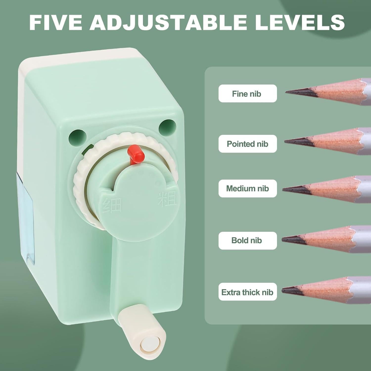 Sacapuntas Manual M&G Verde con Punta Ajustable y Cuchilla Helicoidal