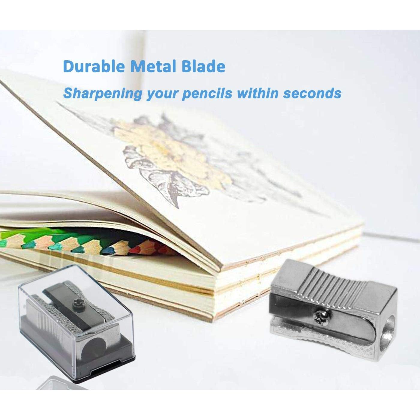 Sacapuntas Doble WEKOIL de Metal con Tapa Acrílica - 4 Pcs