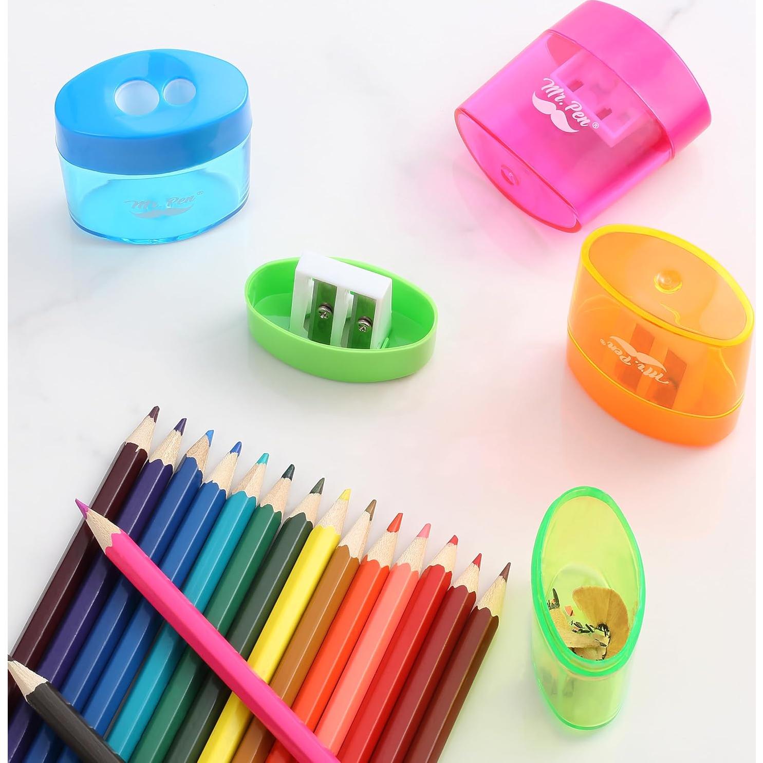 Sacapuntas Manual Mr. Pen Doble Agujero Set 24 Multicolor