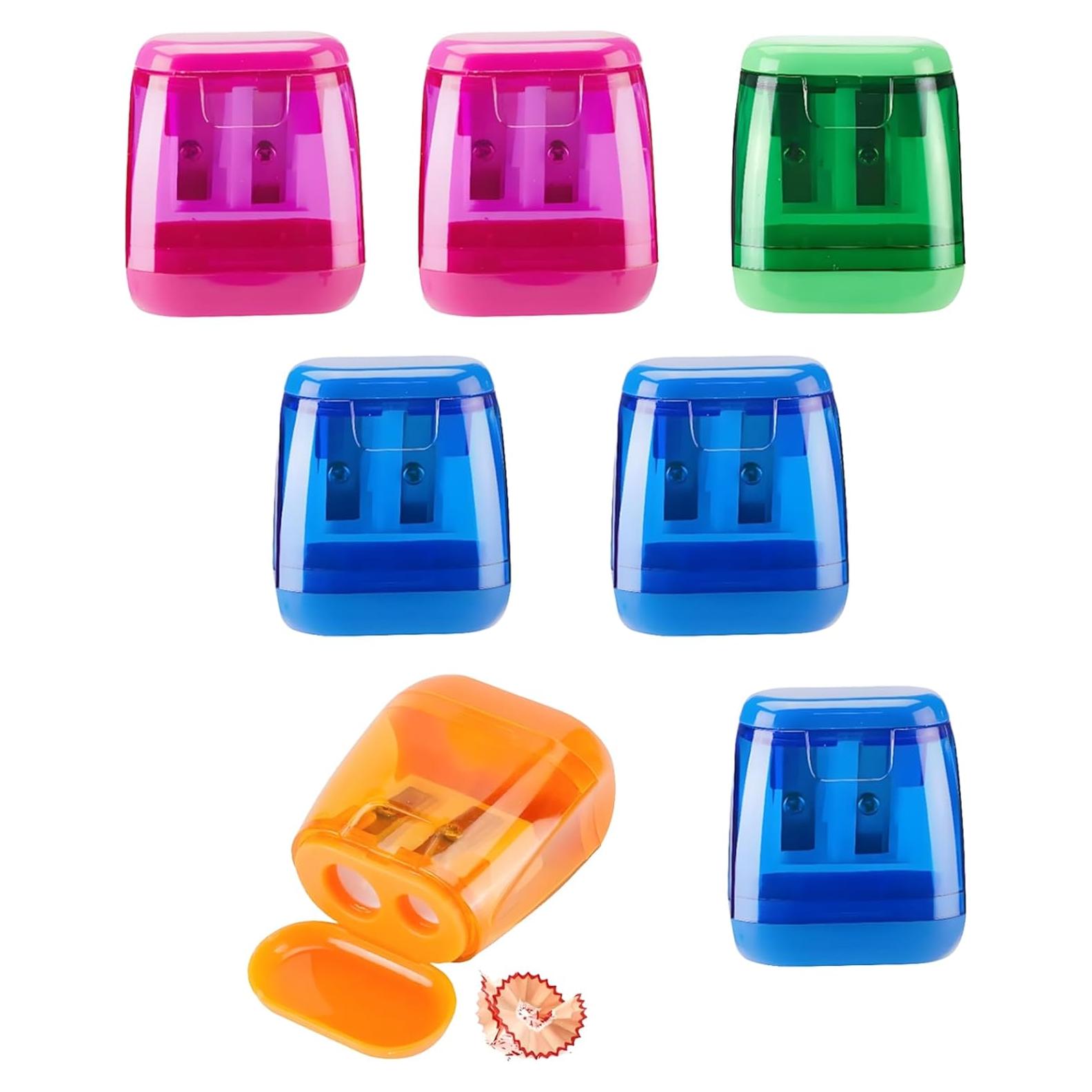 Paquete de 7 Sacapuntas Manuales Aurbuex Doble Orificio