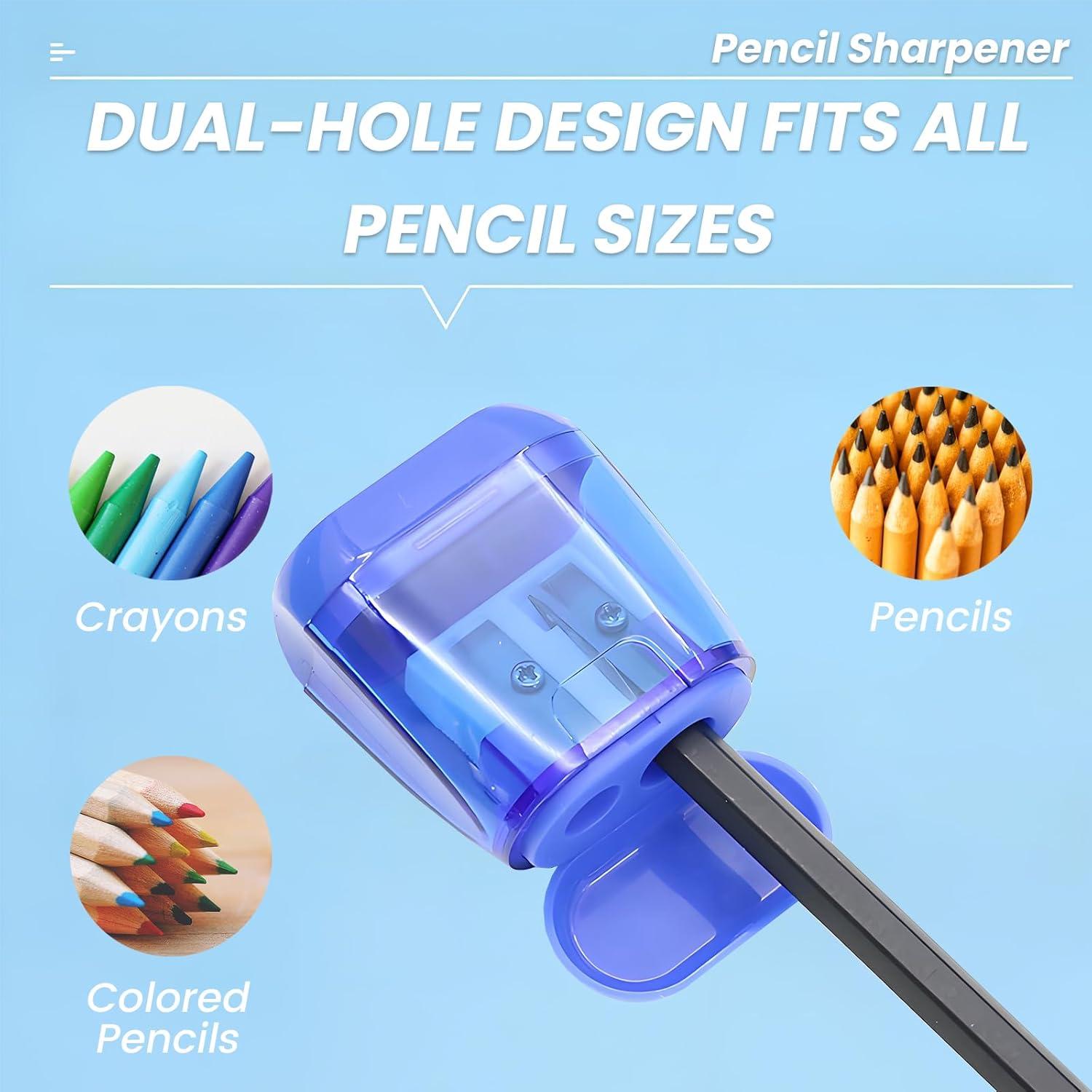 Paquete de 7 Sacapuntas Manuales Aurbuex Doble Orificio