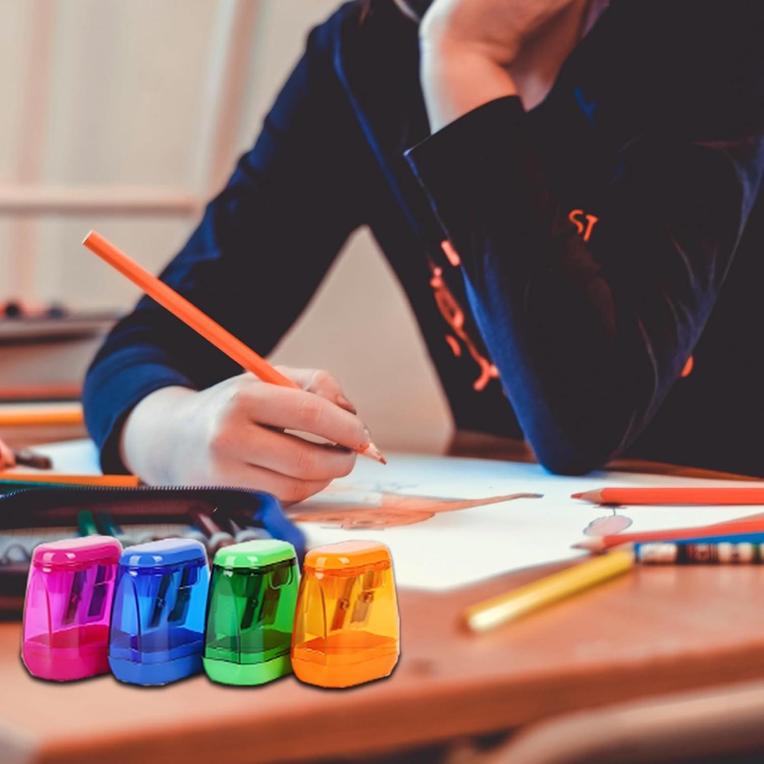 Paquete de 7 Sacapuntas Manuales Aurbuex Doble Orificio