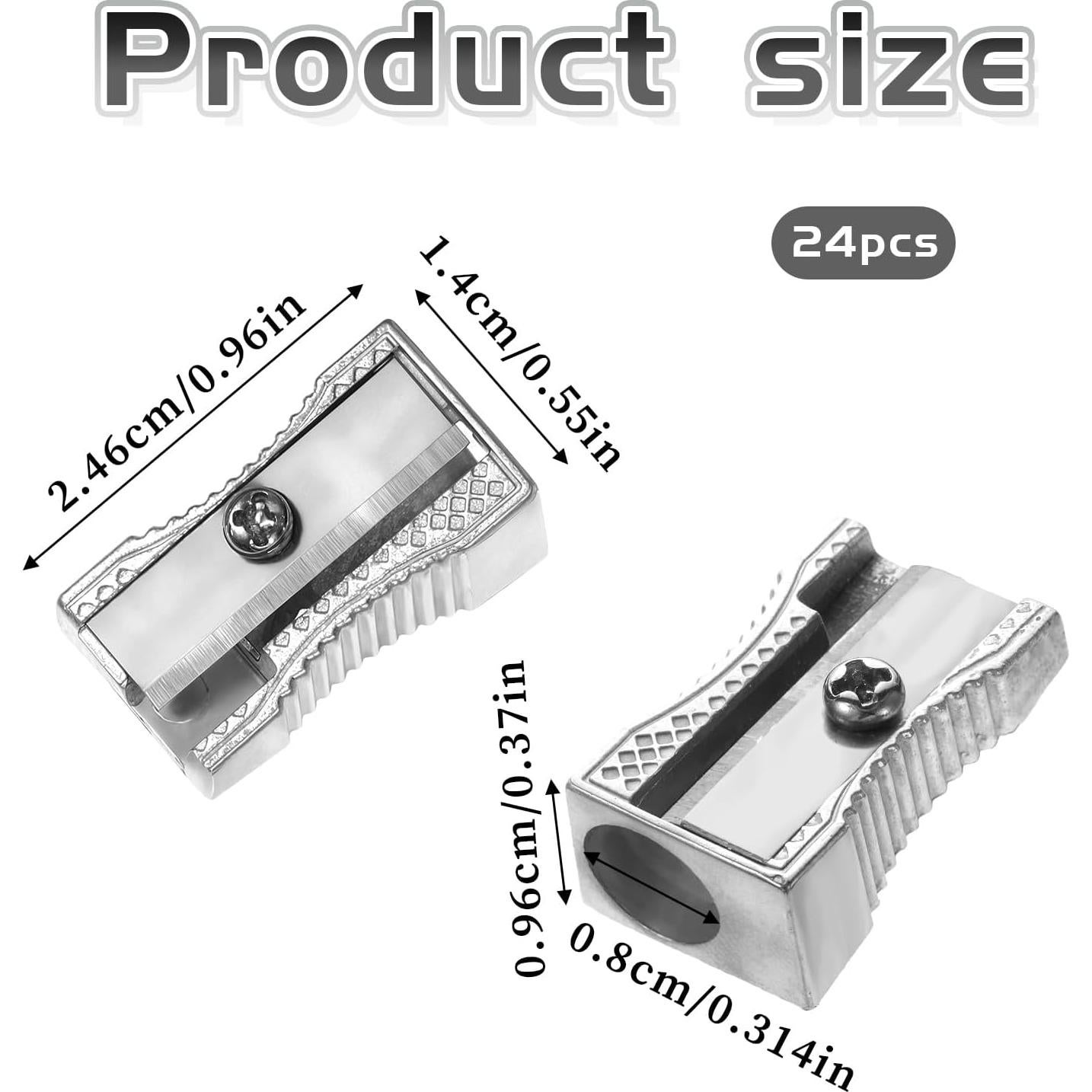 24 Sacapuntas Manuales Metálicos Xthrotsenk Un Solo Orificio